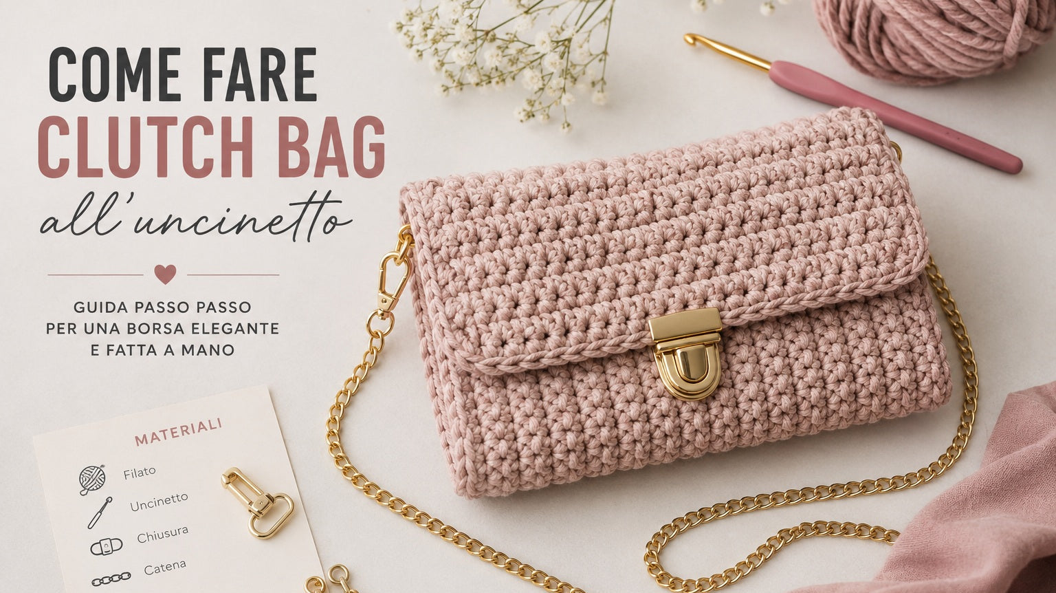 Clutch bag all'uncinetto Macrè Bag fatta a mano — borsa elegante per cerimonie, matrimoni e occasioni speciali