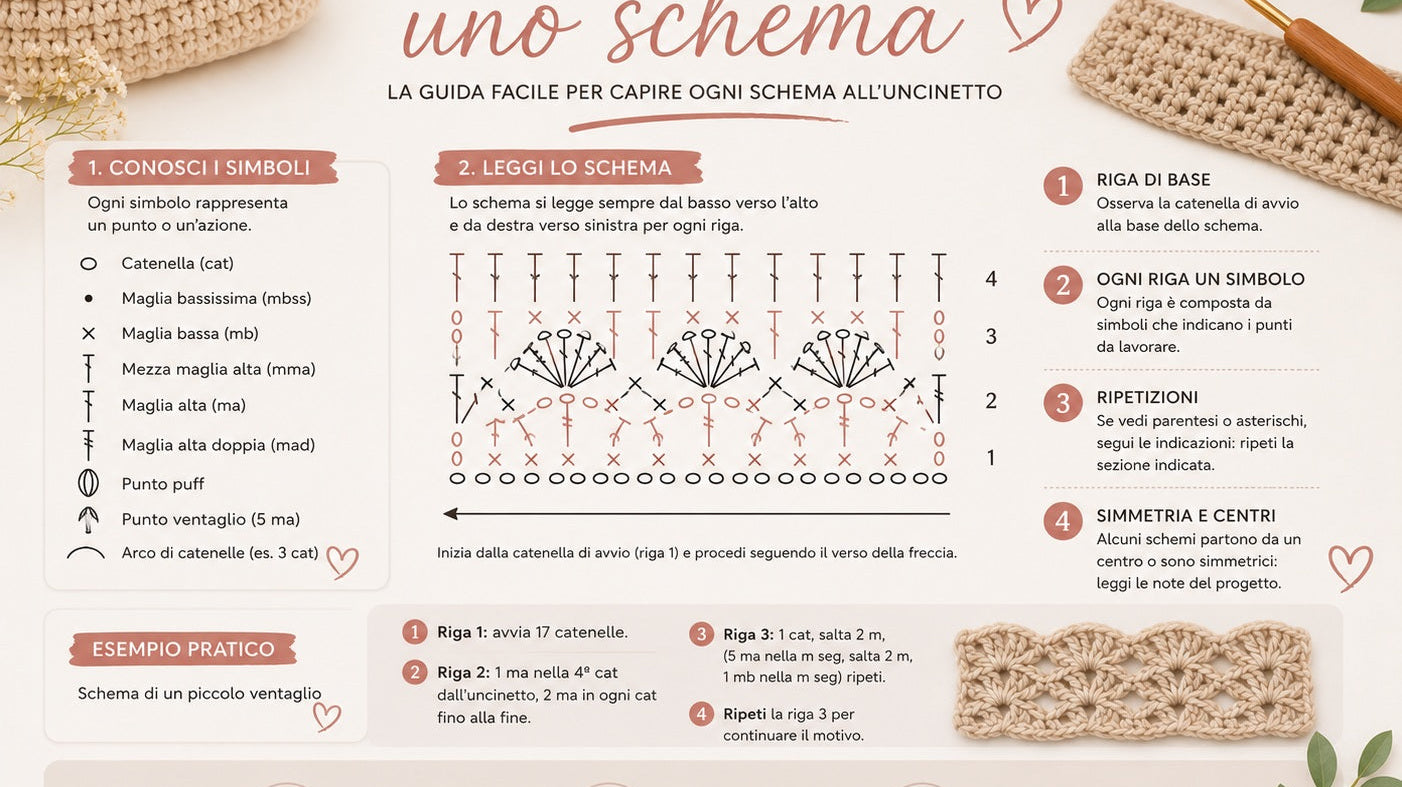 Schemi all'uncinetto con simboli e abbreviazioni: come decifrarli per borse fatte a mano Macrè Bag
