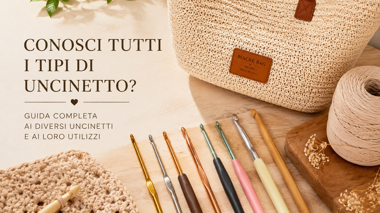 Tipologie di uncinetto per borse all'uncinetto: numeri, materiali e modelli del catalogo Macrè Bag