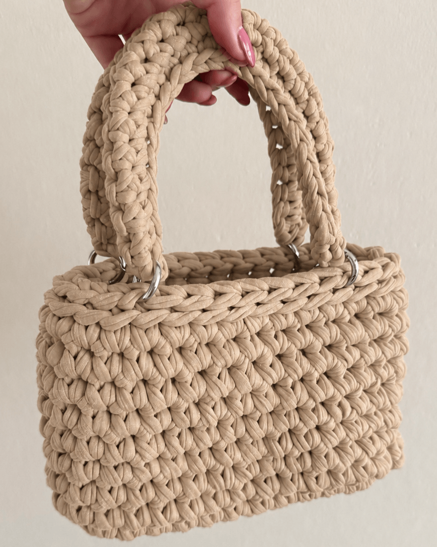 Borsa Mia all'uncinetto realizzata con Fettuccia Prime in cotone – modello a mano handmade