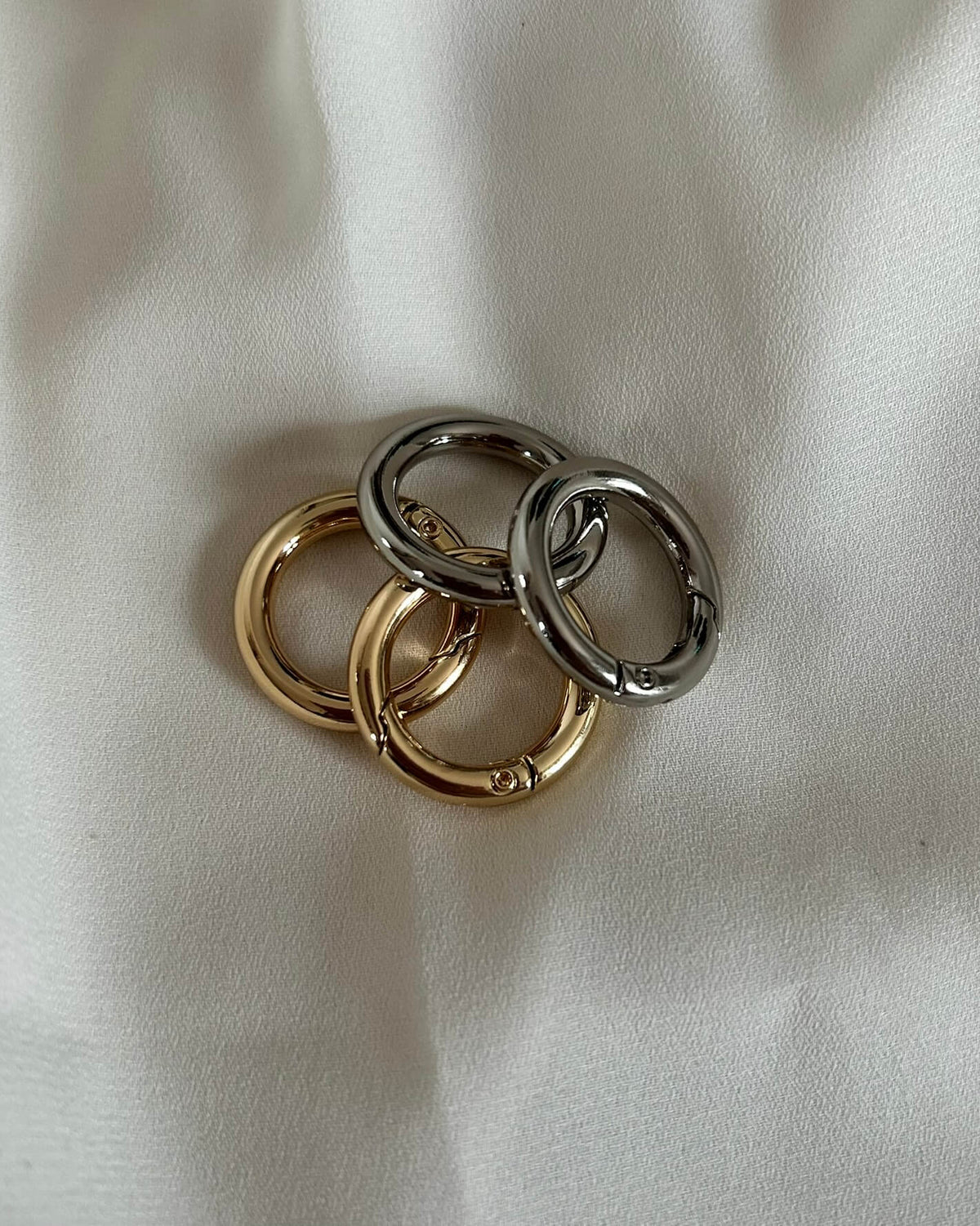Anello a moschettone in metallo oro per borse all'uncinetto – chiusura apribile