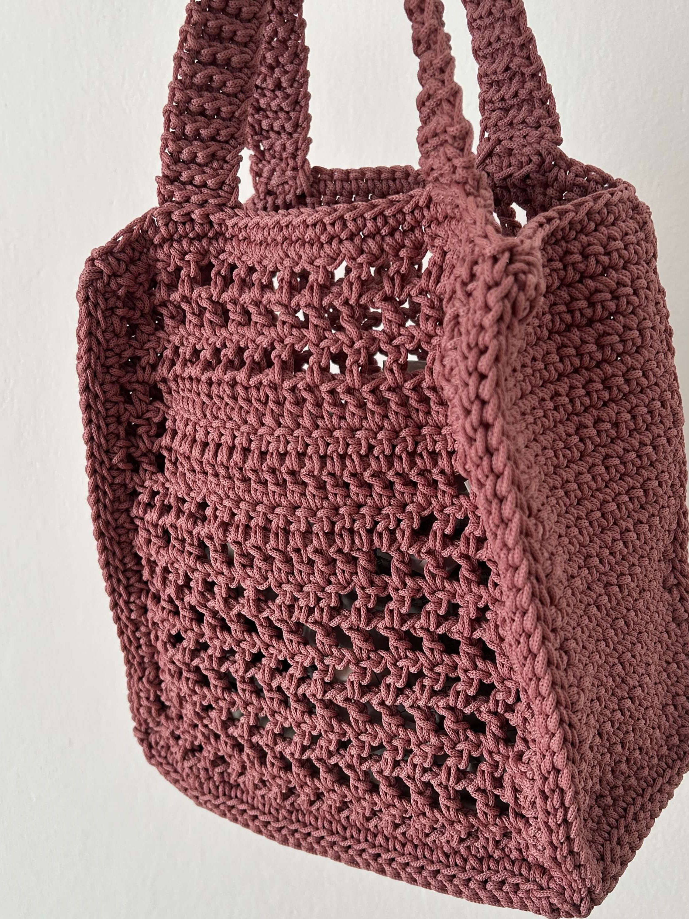 Tutorial borsa Brera all'uncinetto con cordino lurex – borsa elegante con punto rete