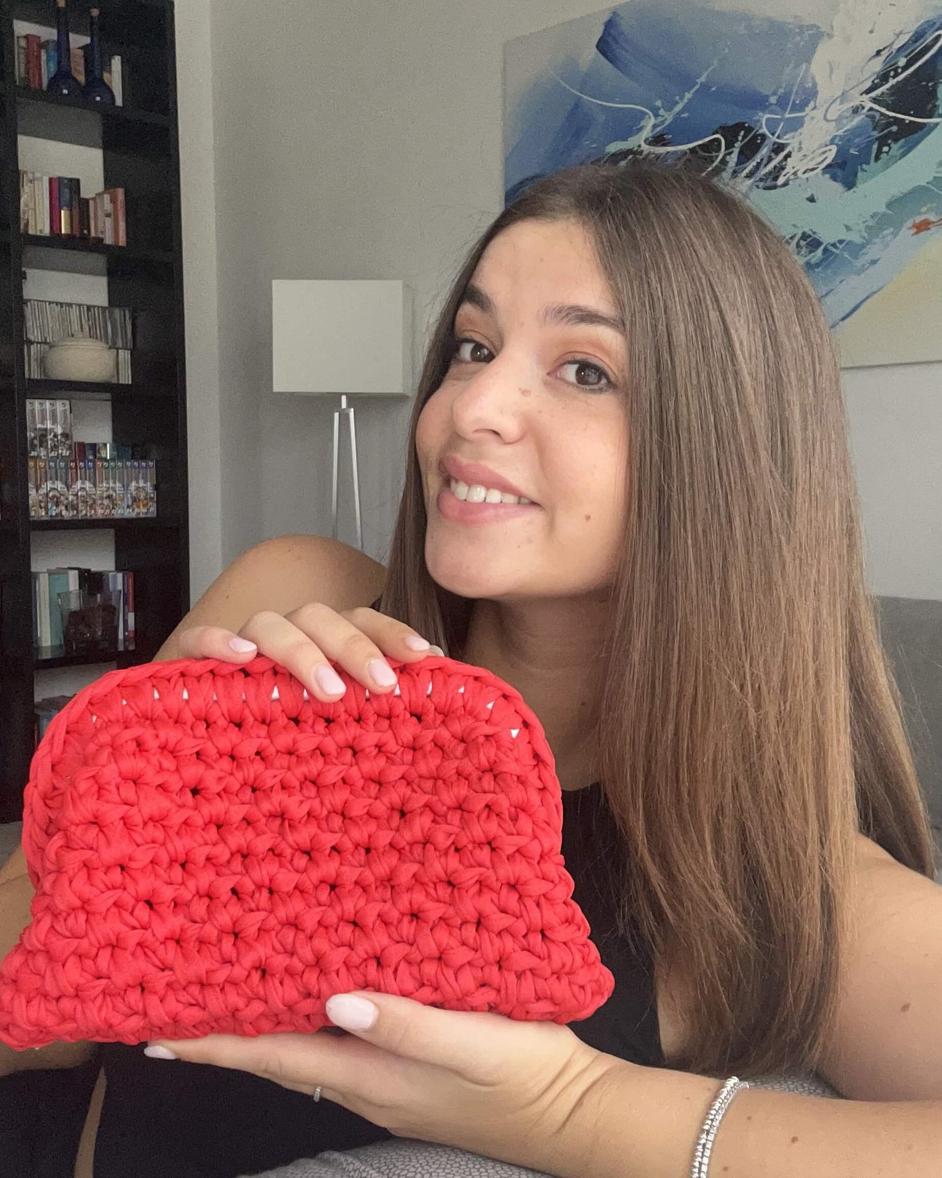 Fettuccia cordino e chiusura a molla per kit borsa Miriam uncinetto