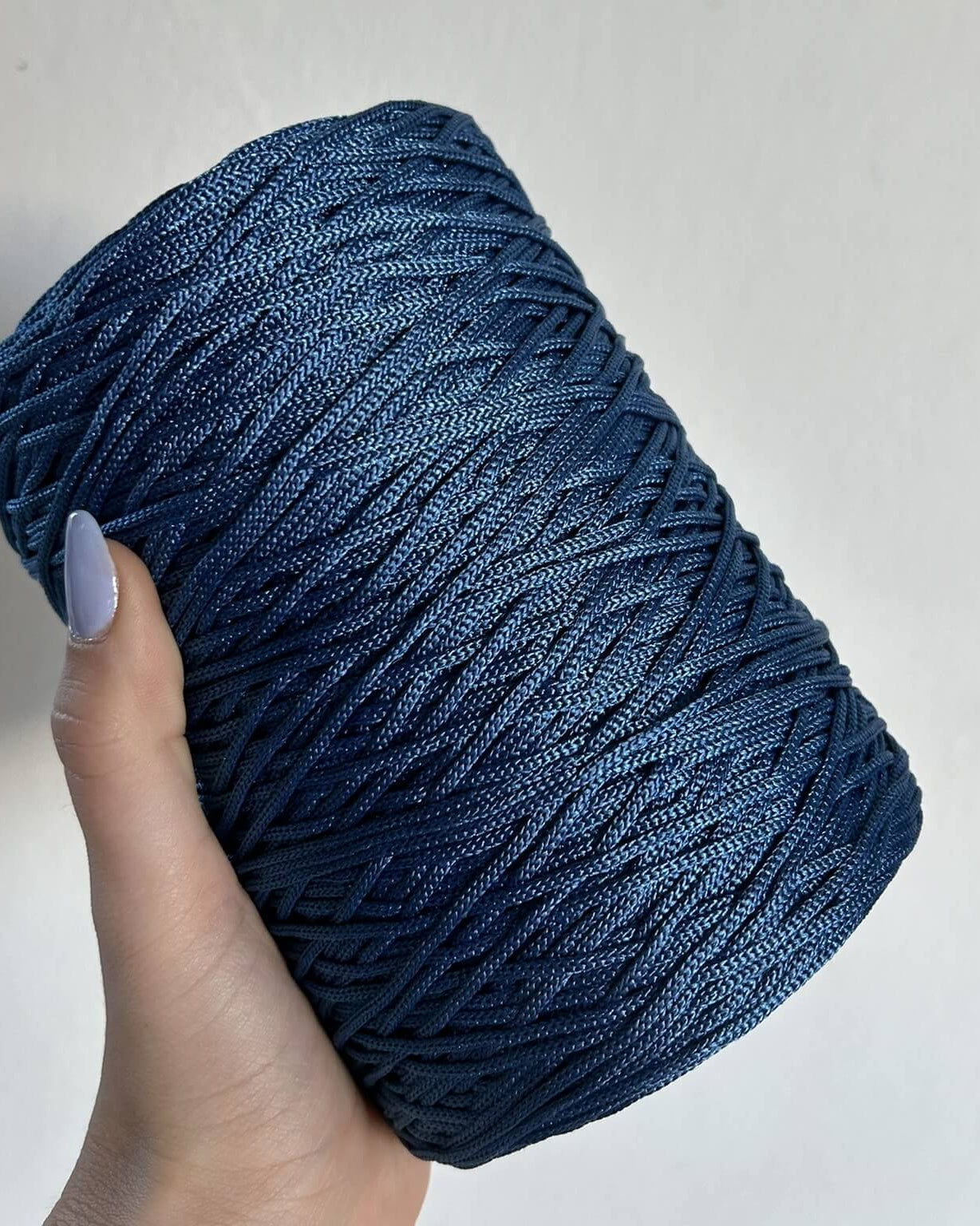Cordino classico blu jeans per borse all’uncinetto – filato tubolare Made in Italy