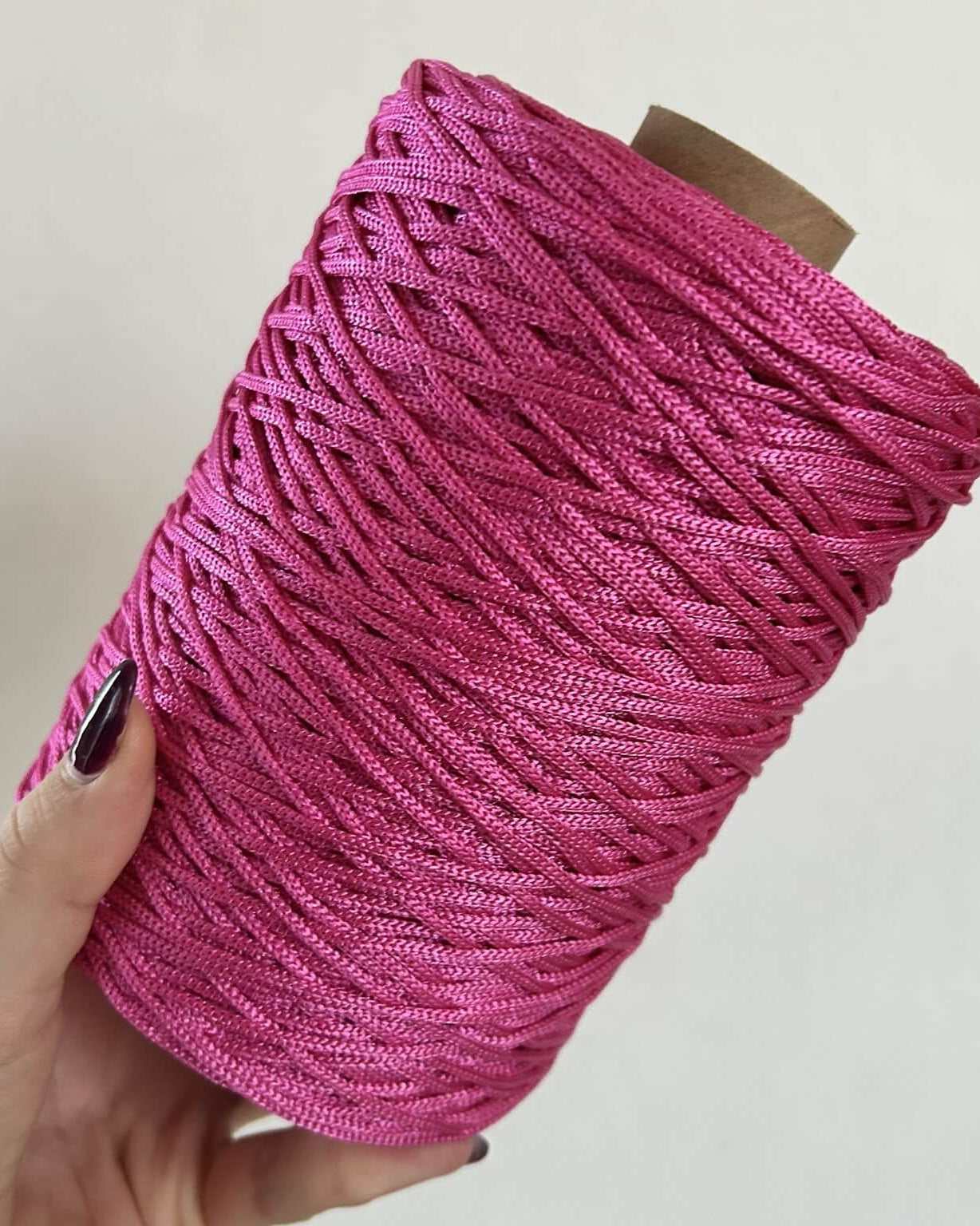 Cordino classico fucsia per borse all’uncinetto – filato tubolare Made in Italy