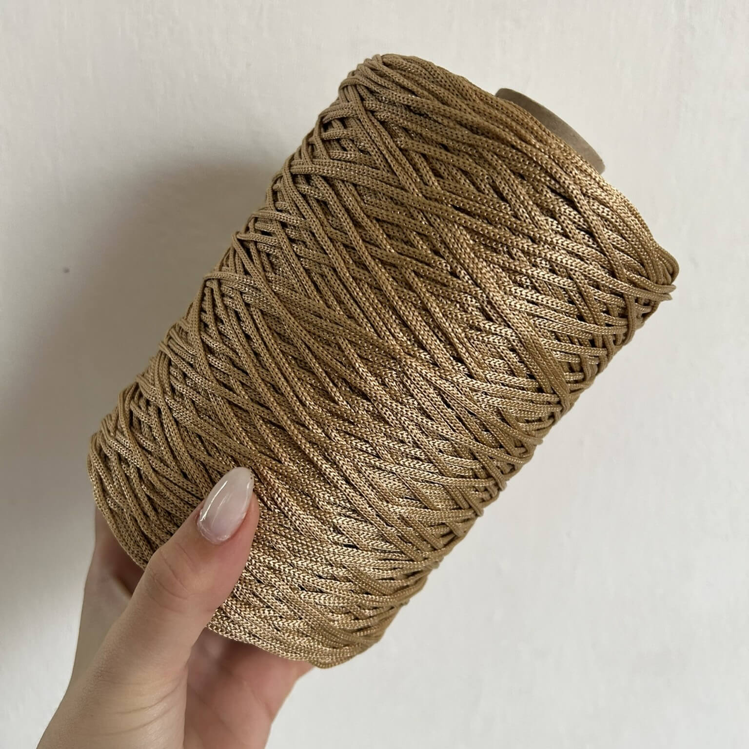 Cordino classico oro per borse all’uncinetto – filato tubolare Made in Italy