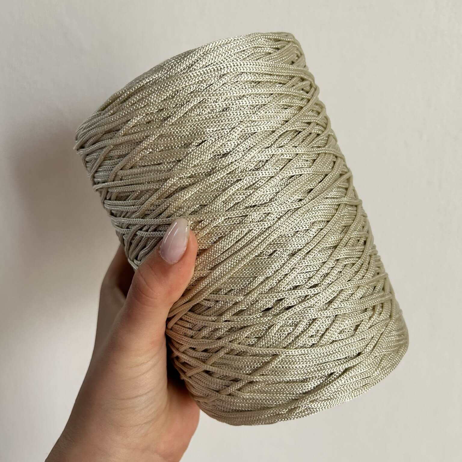 Cordino classico panna per borse all’uncinetto – filato tubolare Made in Italy