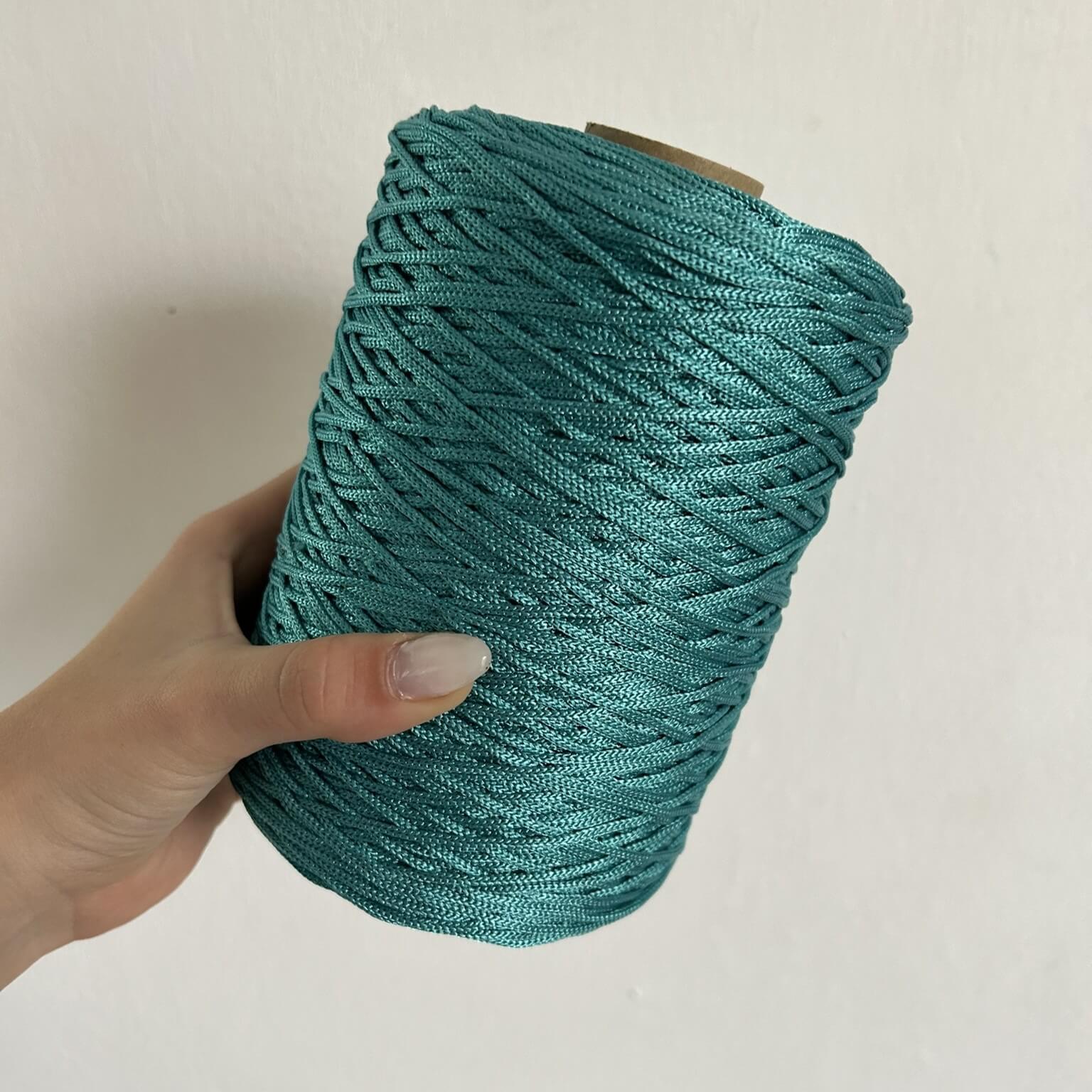 Cordino classico turchese per borse all’uncinetto – filato tubolare Made in Italy