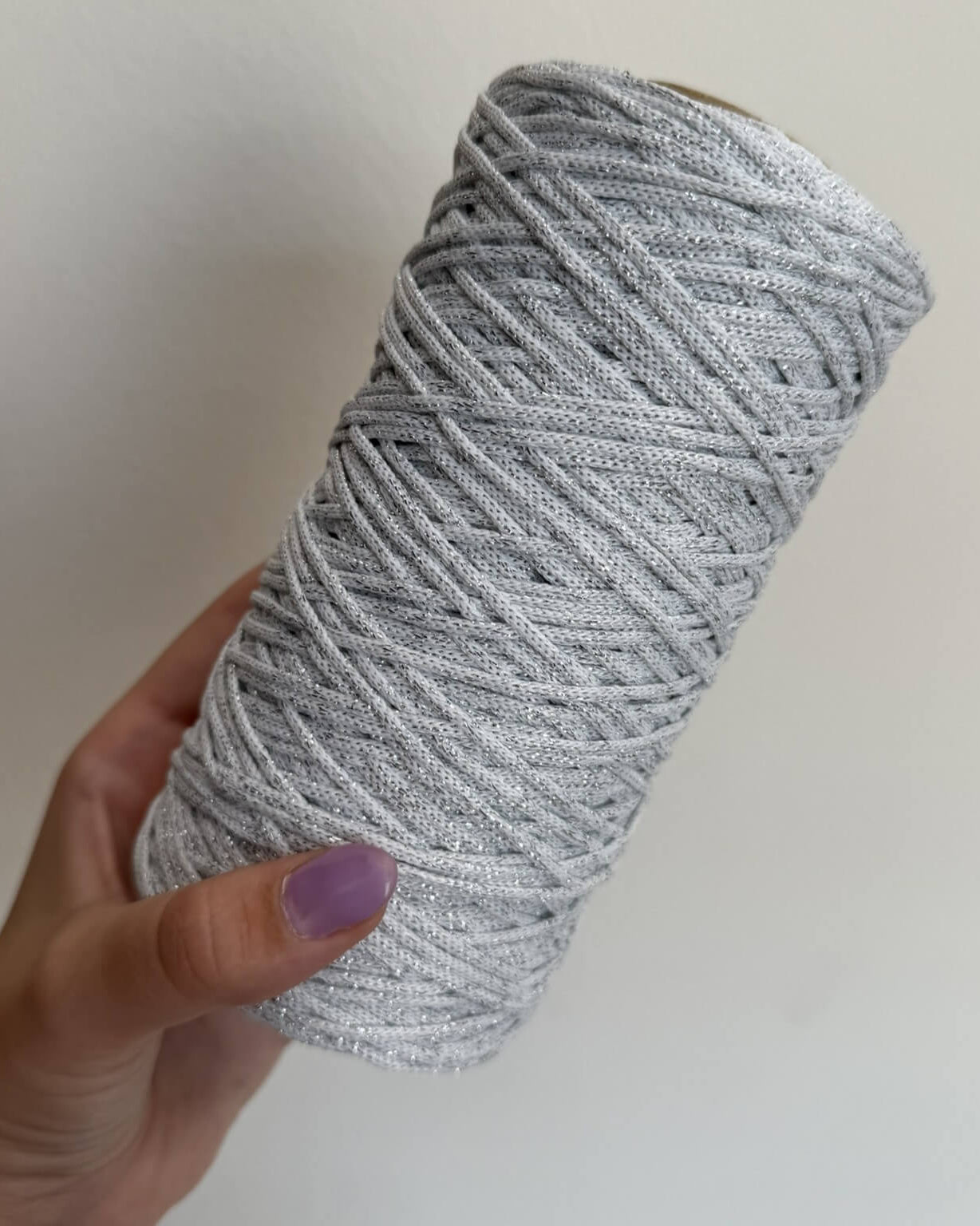Cordino lurex bianco per borse all’uncinetto – filato tubolare Made in Italy