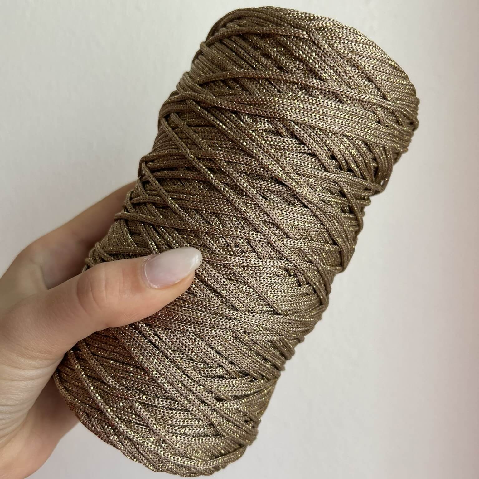 Cordino lurex bronzo per borse all’uncinetto – filato tubolare Made in Italy