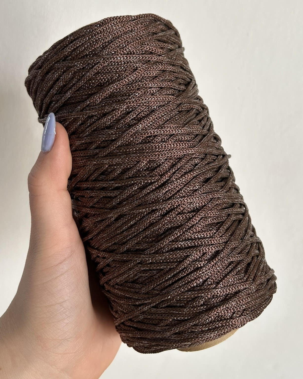 Cordino lurex cioccolato per borse all’uncinetto – filato tubolare Made in Italy