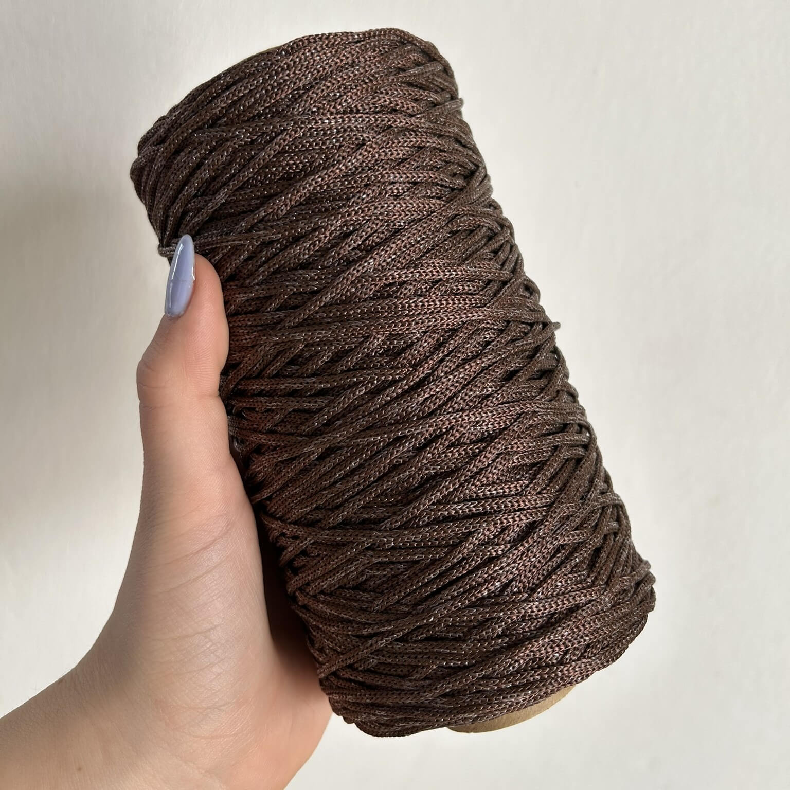 Cordino lurex cioccolato per borse all’uncinetto – filato tubolare Made in Italy