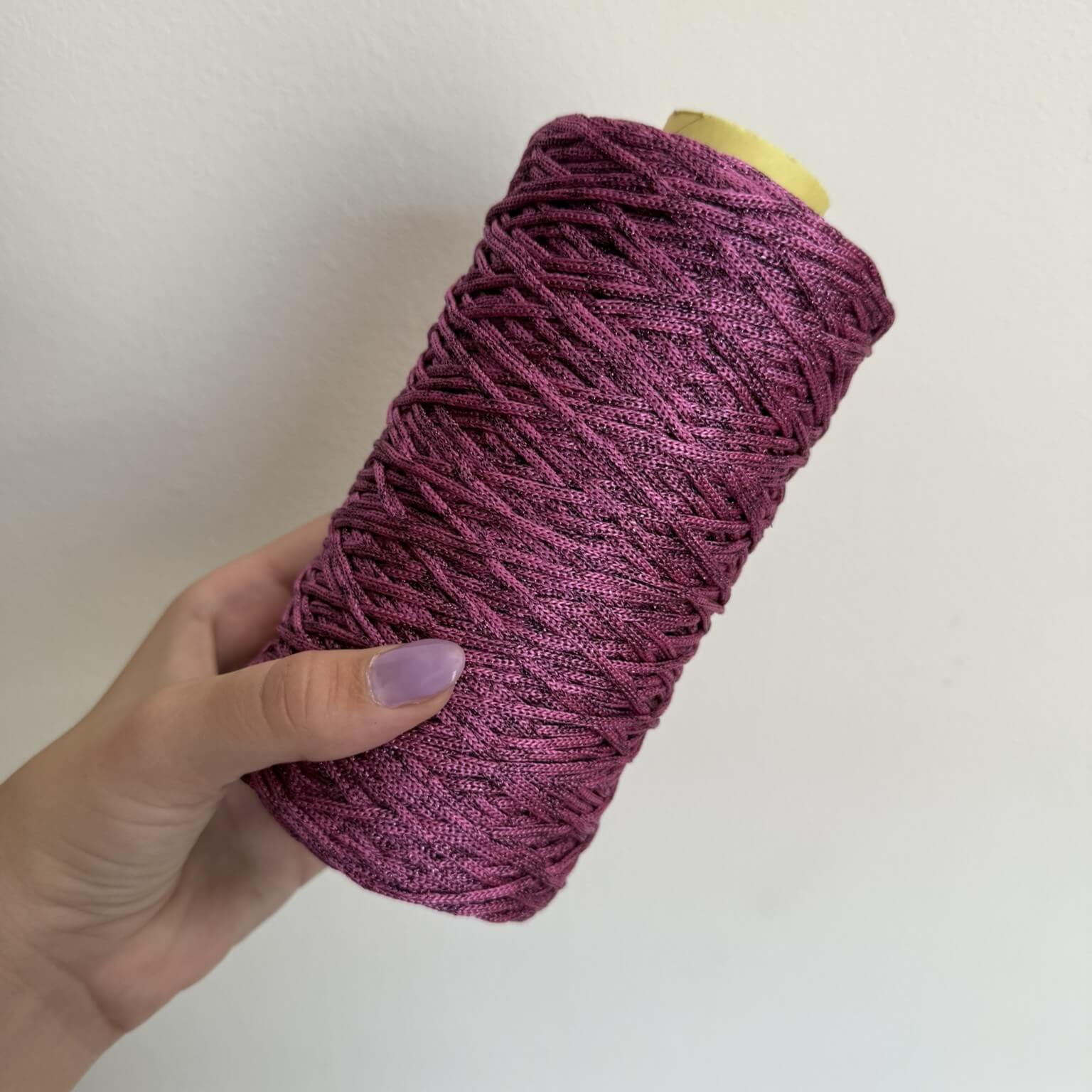 Cordino lurex fucsia per borse all’uncinetto – filato tubolare Made in Italy