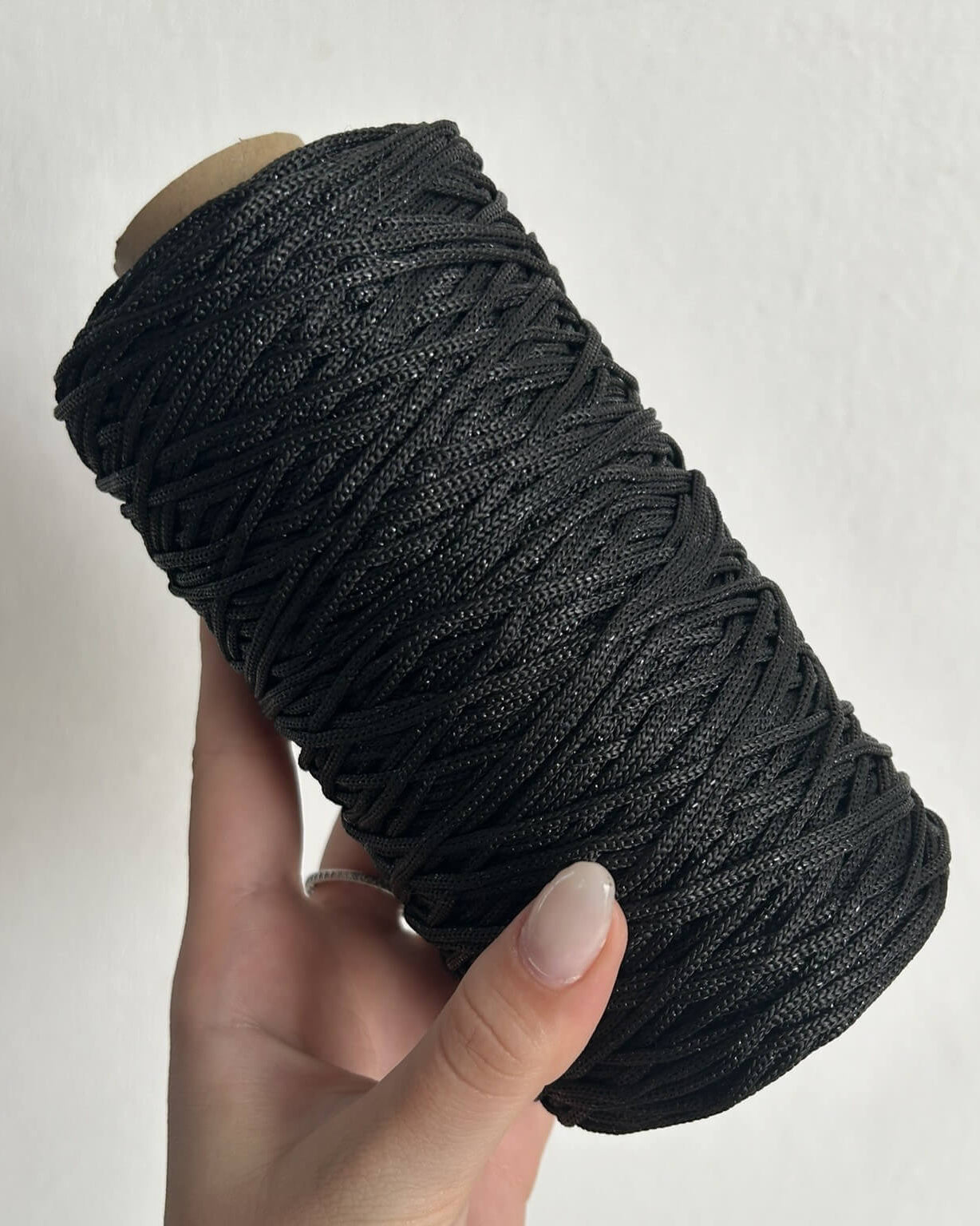 Cordino lurex nero per borse all’uncinetto – filato tubolare Made in Italy
