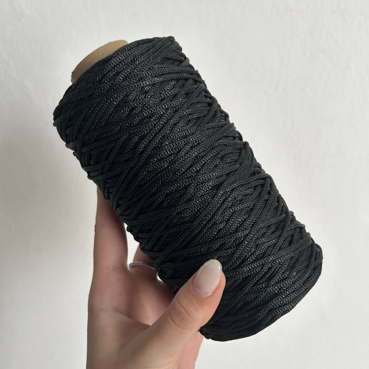 Cordino lurex nero per borse all’uncinetto  – filato tubolare Made in Italy