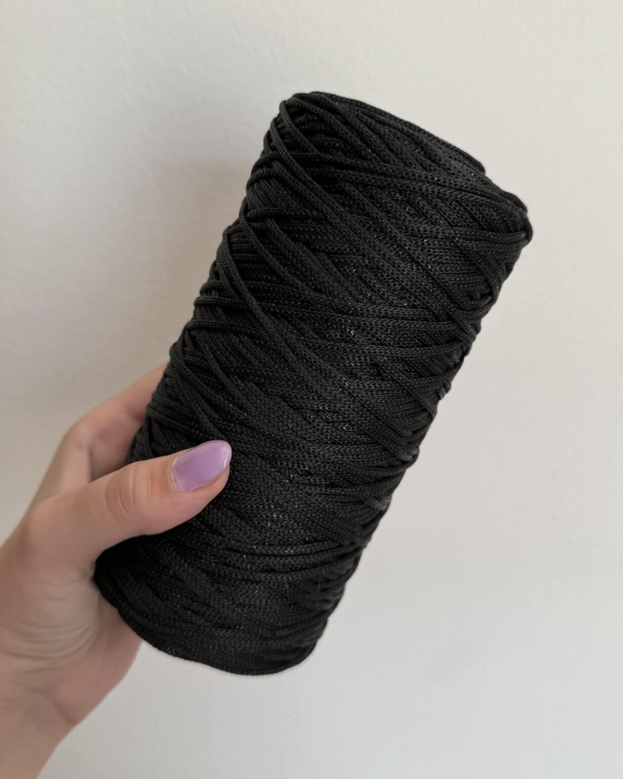 Cordino lurex nero per borse all’uncinetto – filato tubolare Made in Italy
