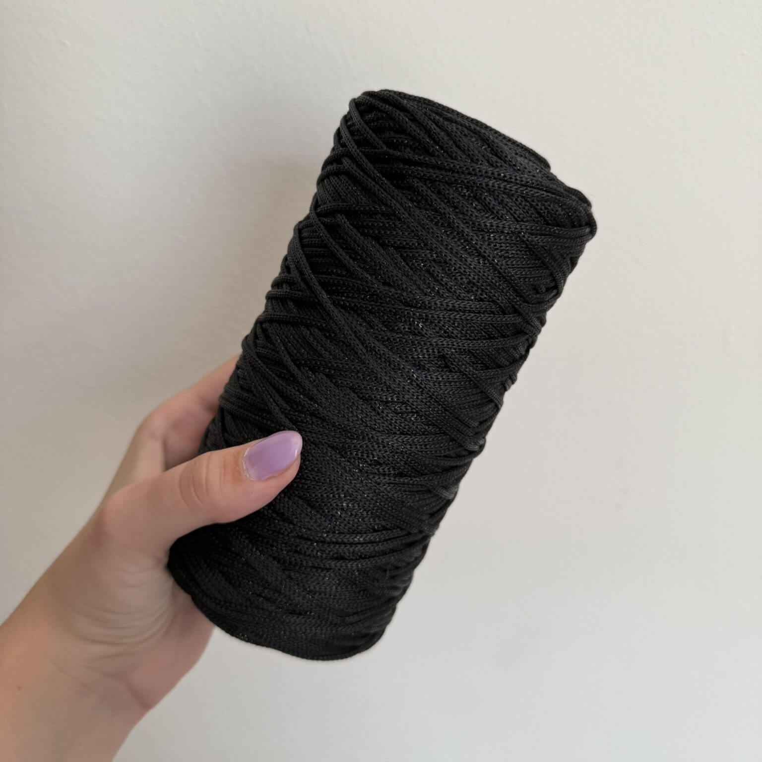 Cordino lurex nero per borse all’uncinetto – filato tubolare Made in Italy