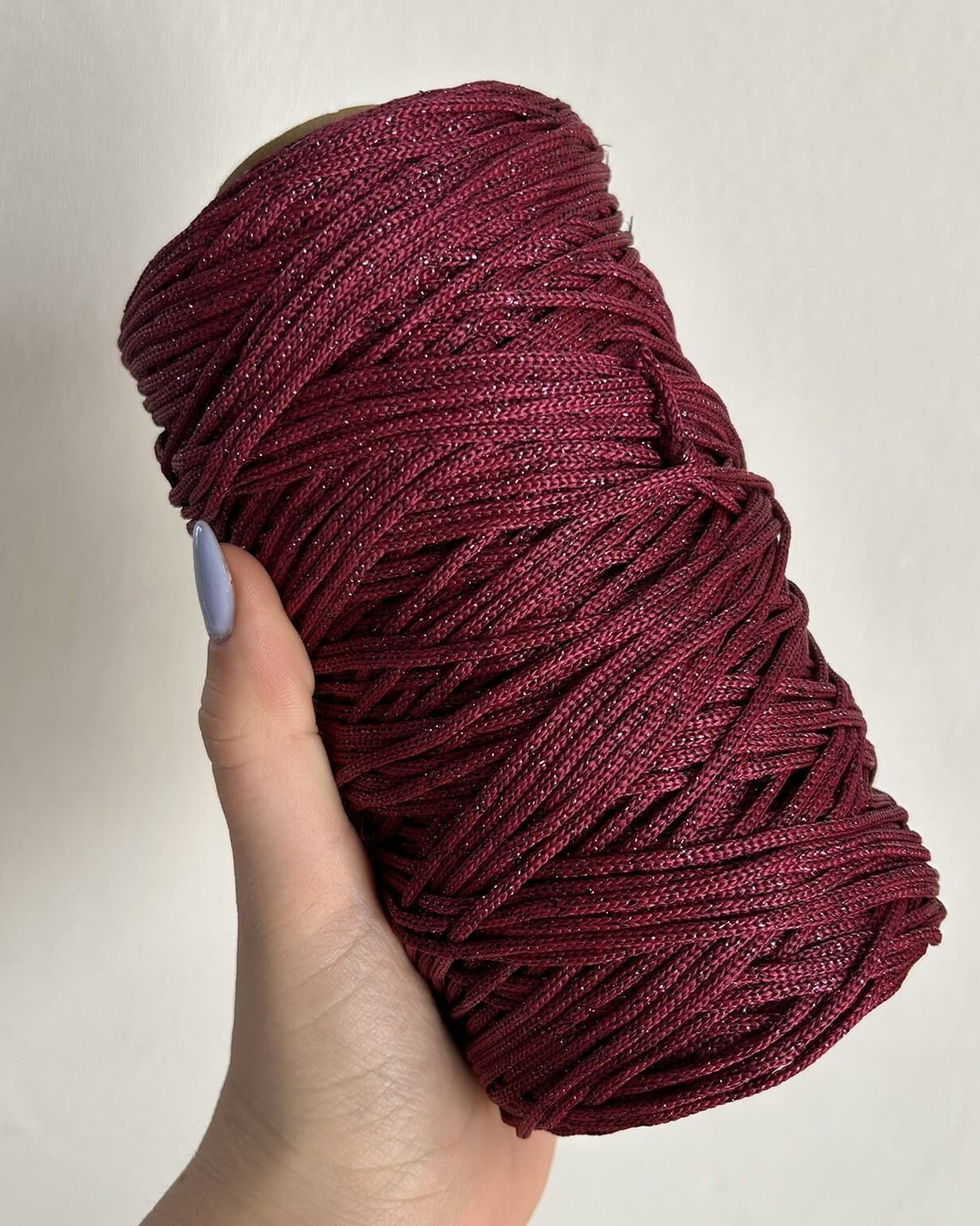 Cordino lurex bordeaux per borse all’uncinetto – filato tubolare Made in Italy
