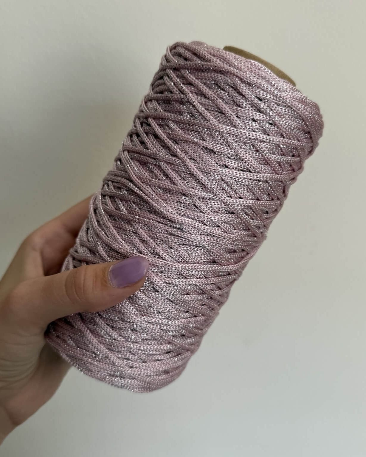 Cordino lurex rosa per borse all’uncinetto – filato tubolare Made in Italy