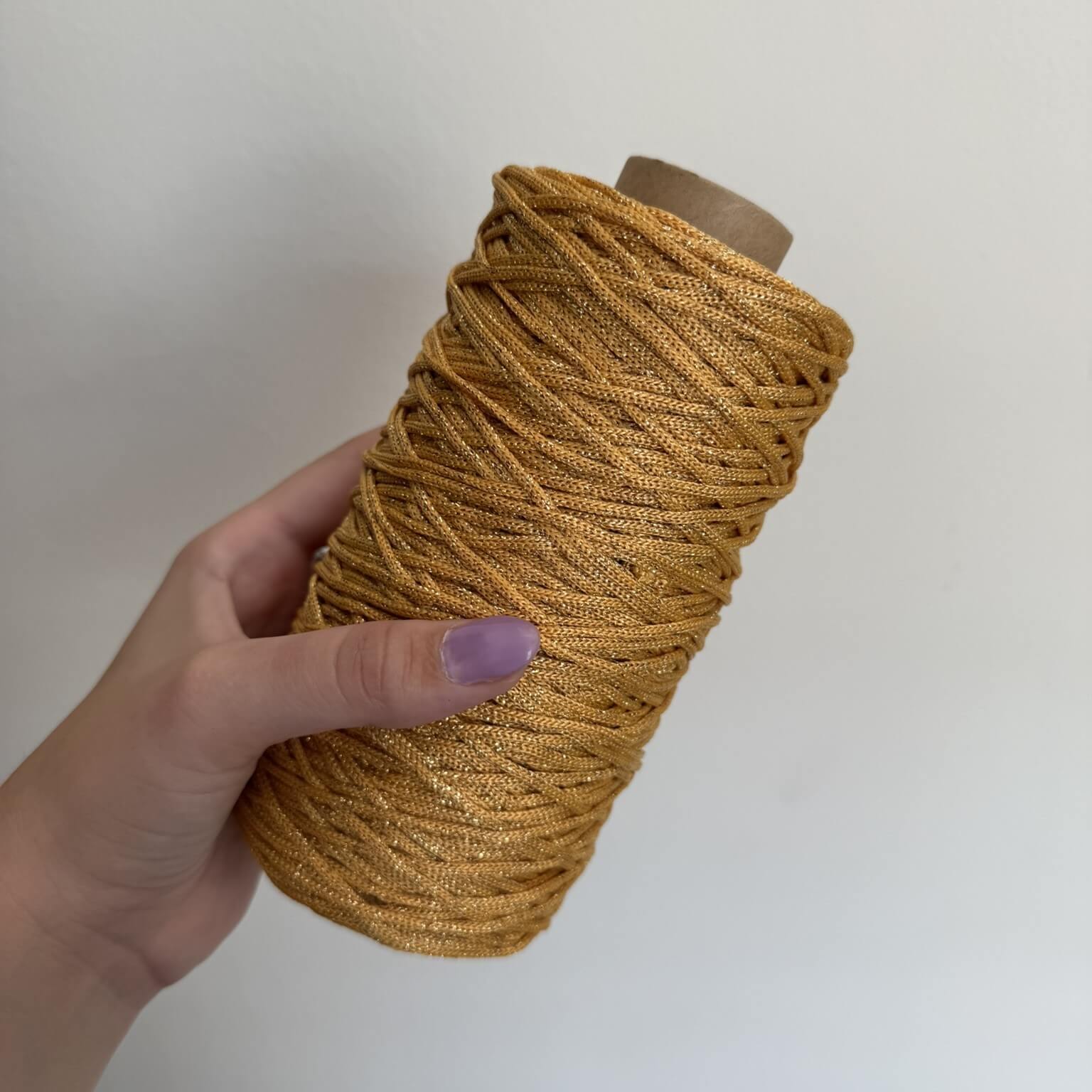 Cordino lurex giallo per borse all’uncinetto – filato tubolare Made in Italy