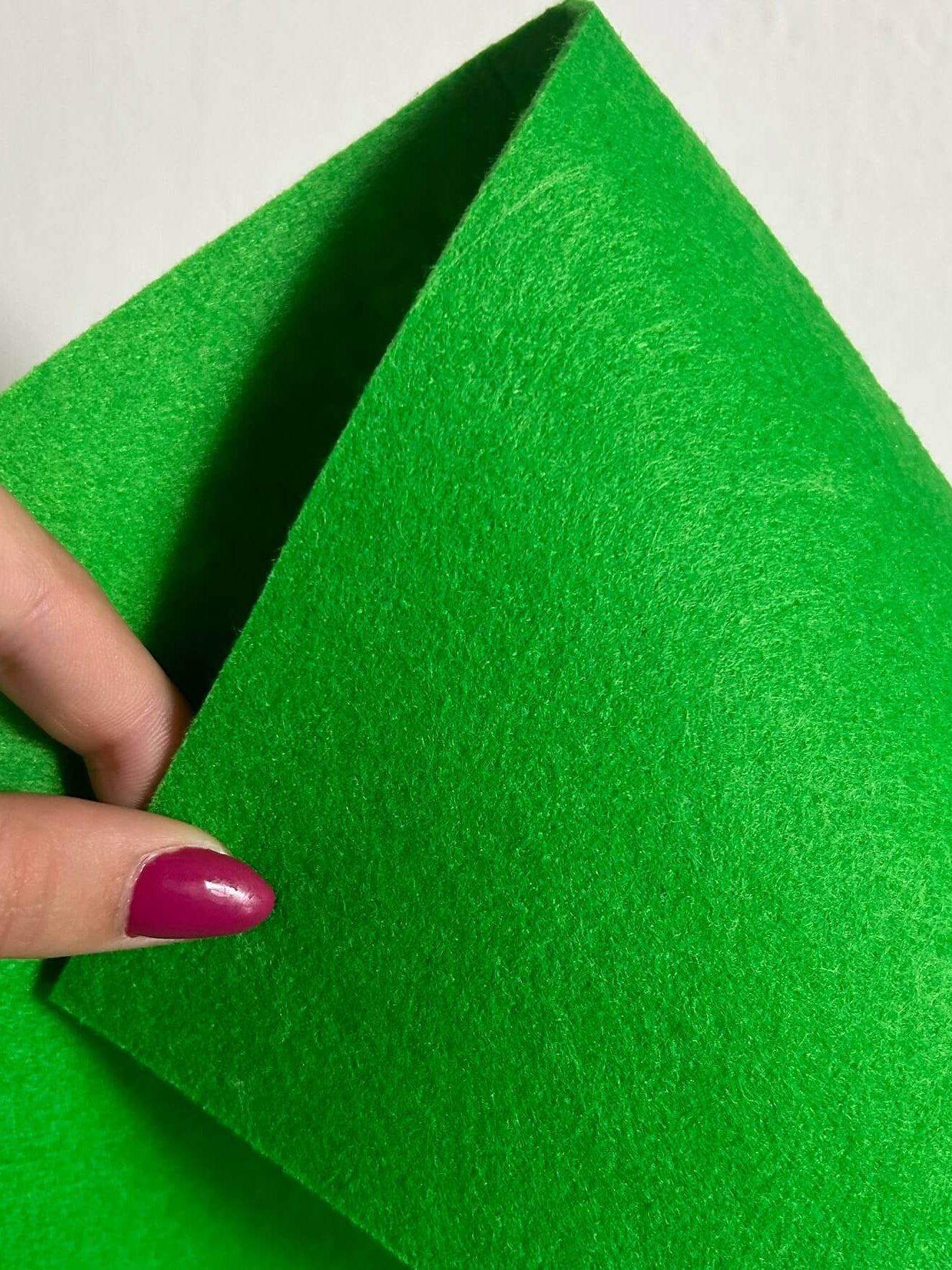 Feltro verde per irrigidire le nostre borse all'uncinetto