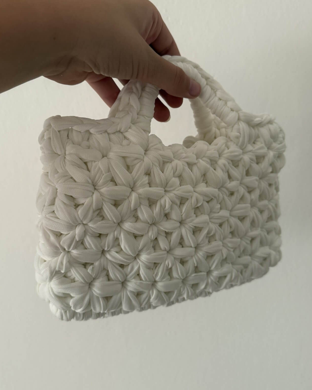 Kit borsa Marika all'uncinetto con fettuccia lycra verde e tutorial incluso