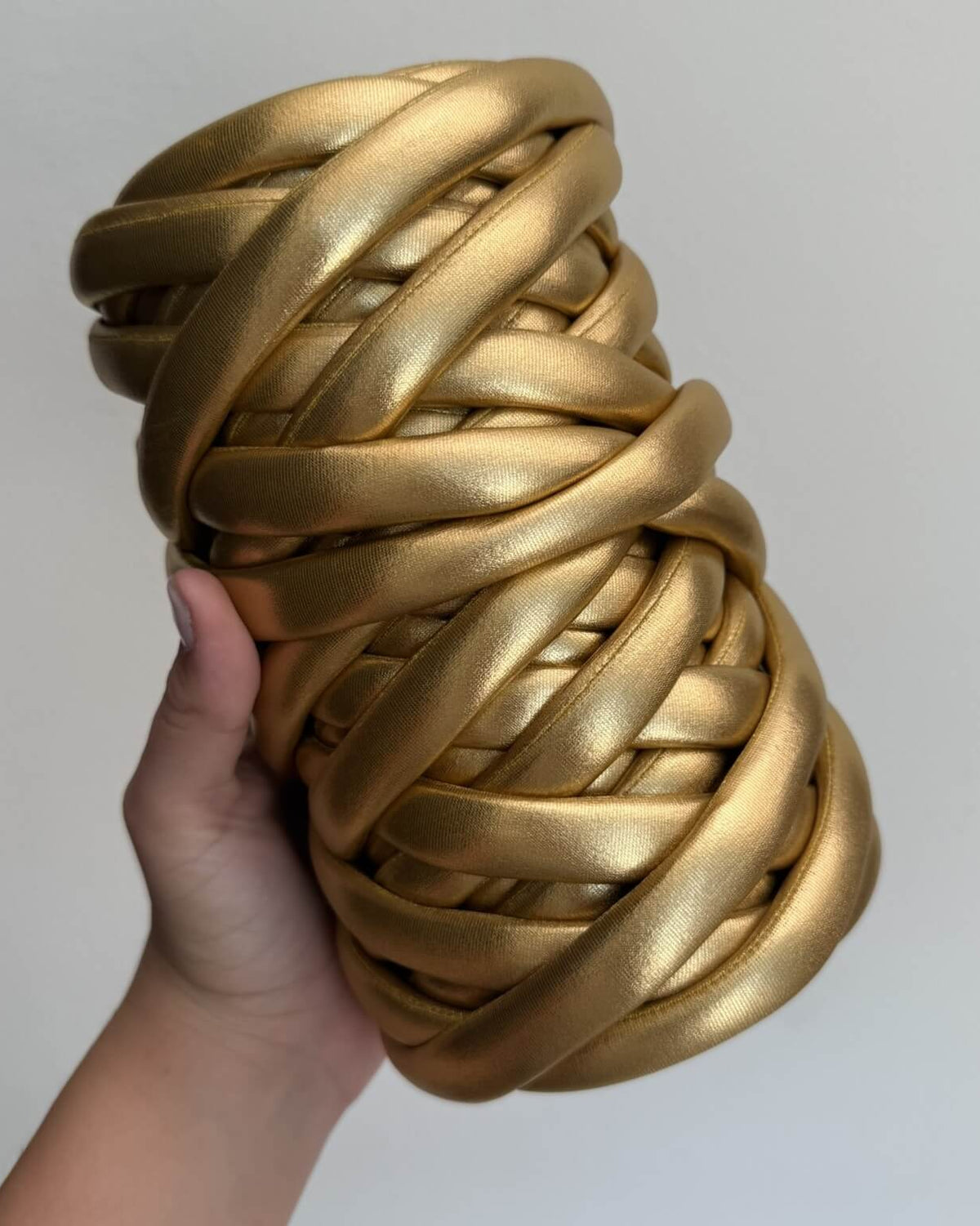 Marshmallow lucido 300g oro per borse all'uncinetto brillanti – filato voluminoso handmade