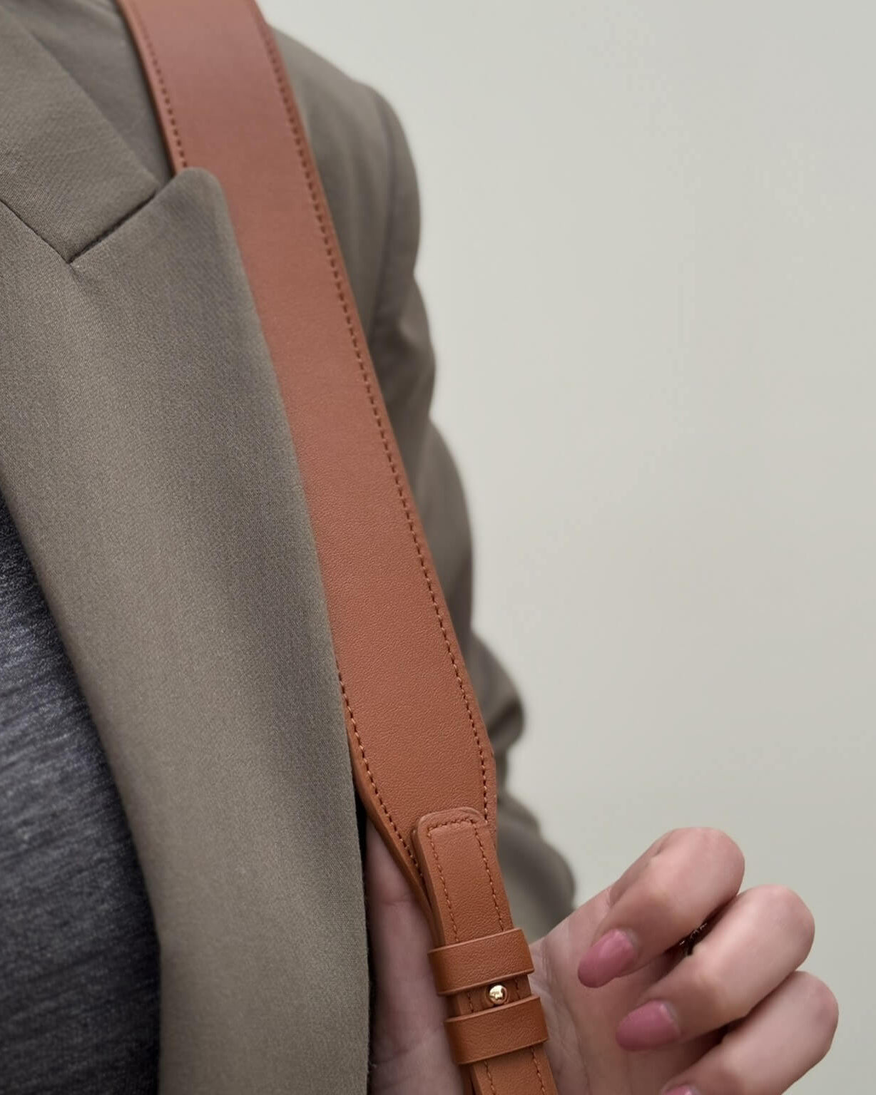 Tracolla Elettra ecopelle testa di moro per borsa uncinetto – tracolla corta handmade