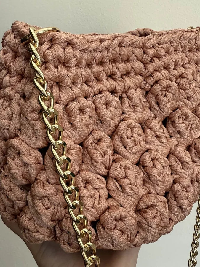 Tutorial borsa Jasmine all'uncinetto gratuito – borsa a spalla con fettuccia cordino