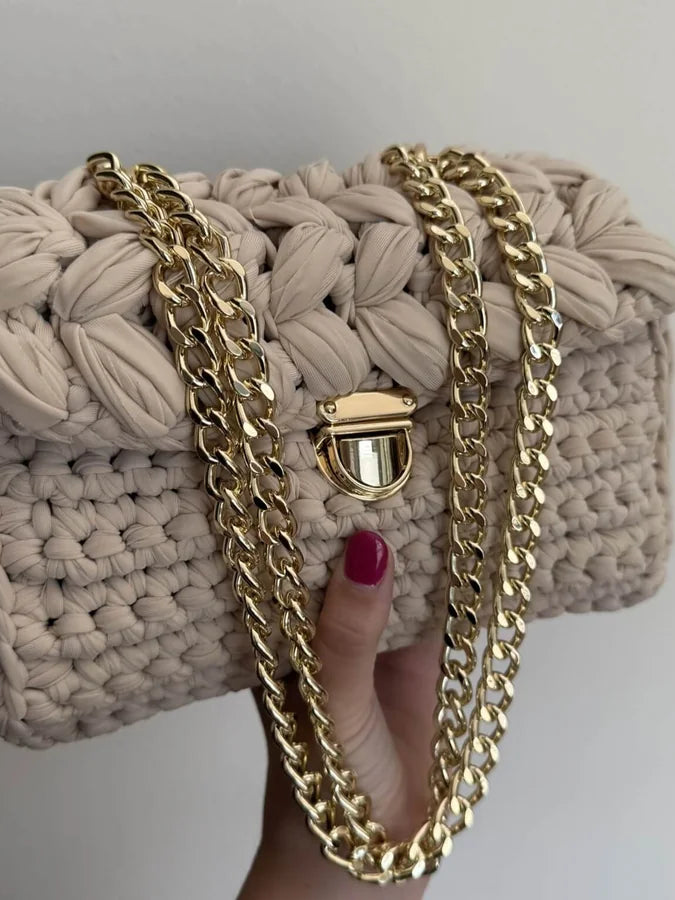 Tutorial borsa Lucrezia all'uncinetto gratuito – borsa grande con fettuccia lycra
