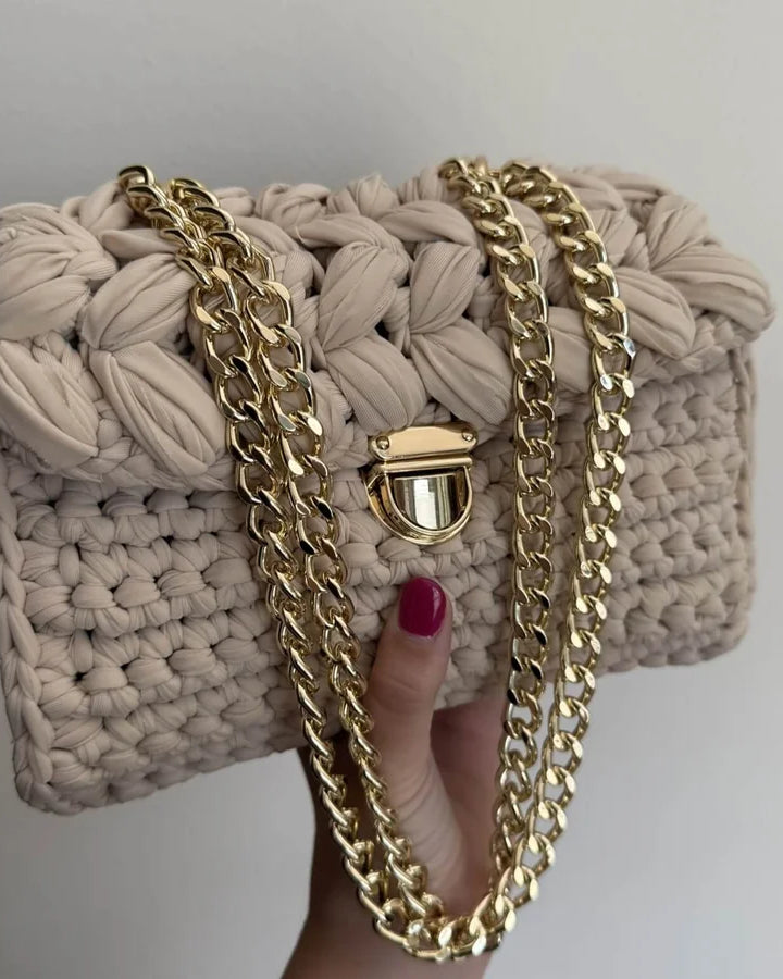 Tutorial borsa Lucrezia all'uncinetto gratuito – borsa grande con fettuccia lycra