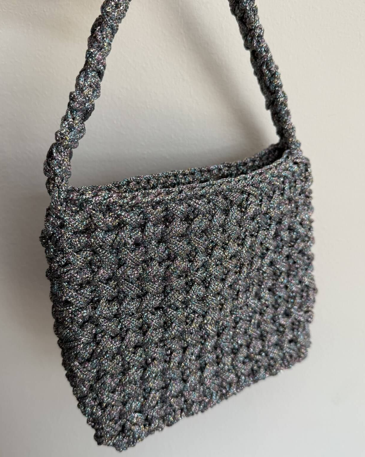 Kit borsa Lucia all'uncinetto con cordino lurex – borsa a spalla elegante handmade