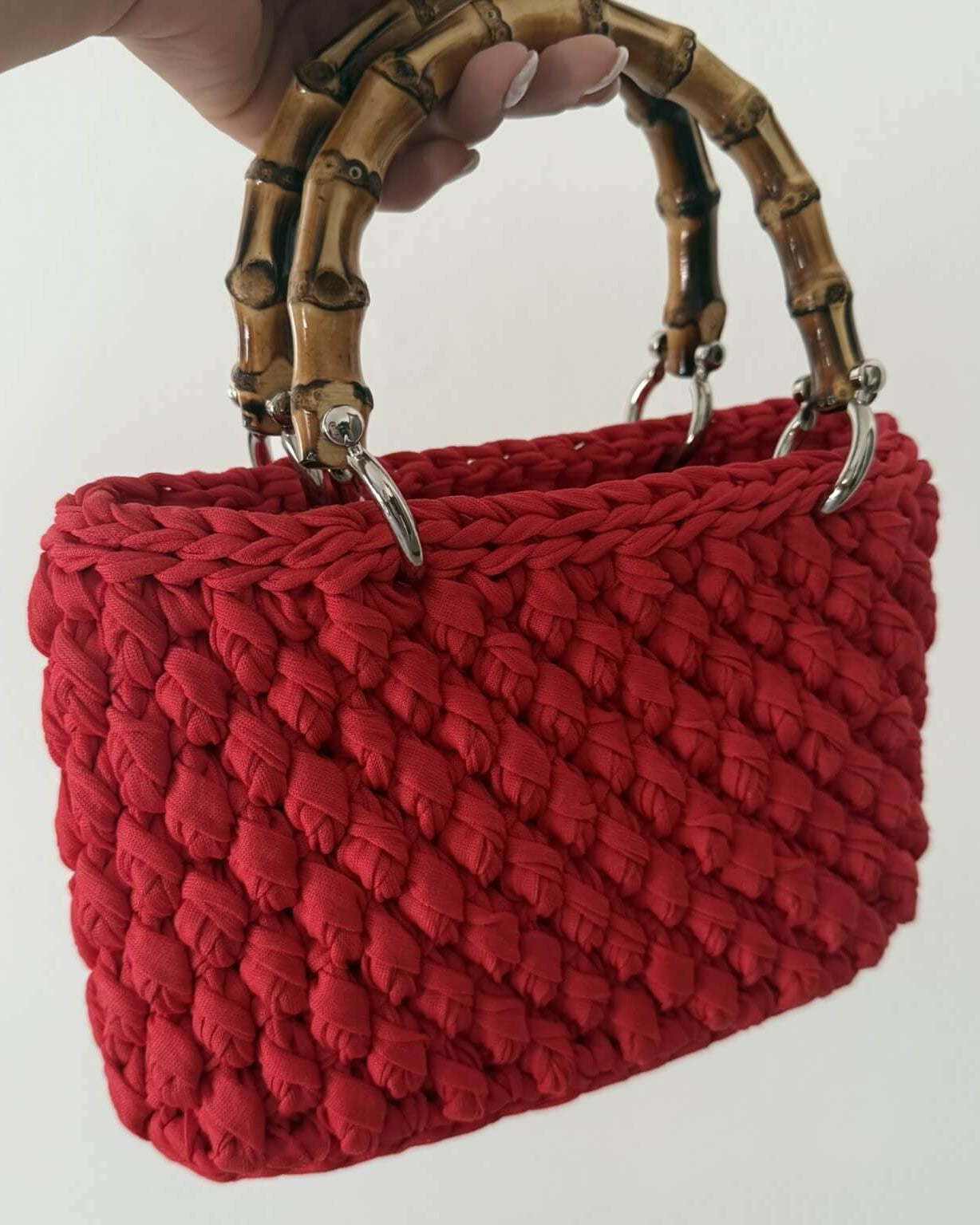Kit borsa Marisa all'uncinetto con fettuccia cordino – borsa a spalla estiva handmade
