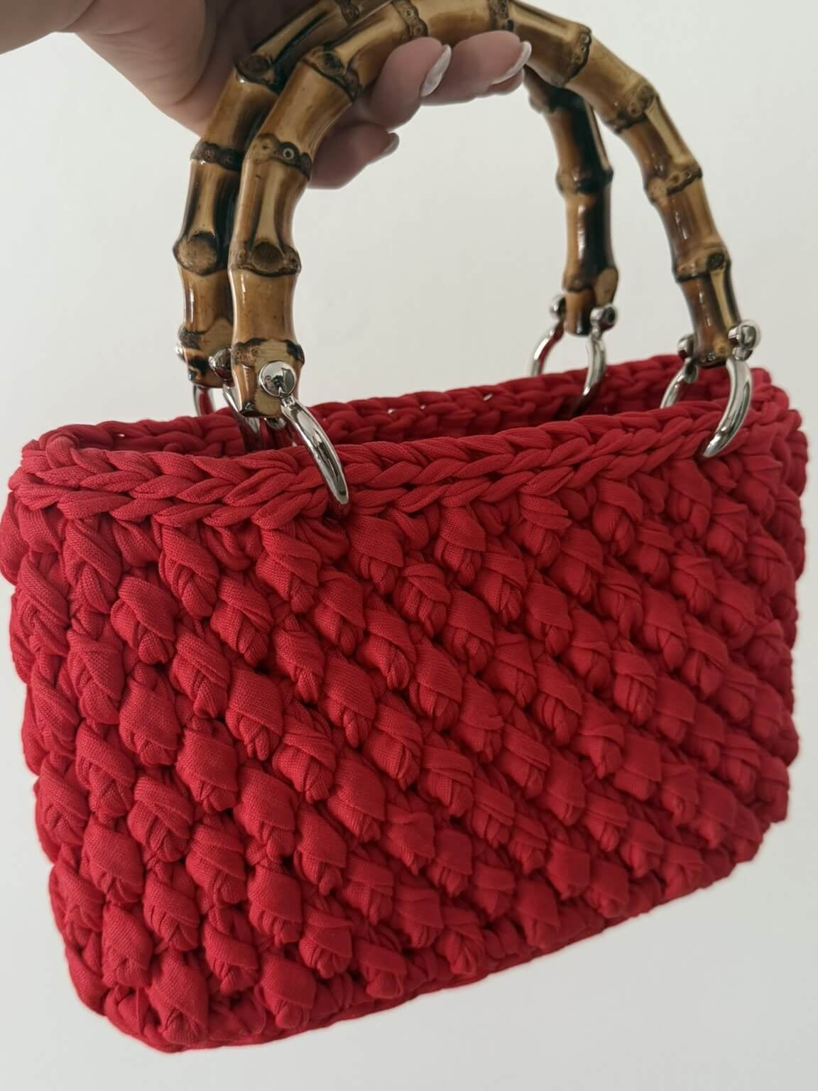 Kit borsa Marisa all'uncinetto con fettuccia cordino – borsa a spalla estiva handmade