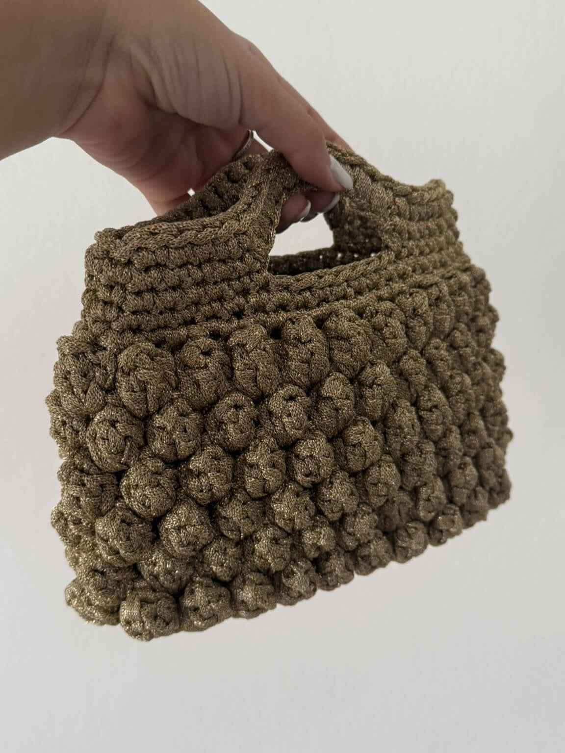 Kit borsa Nocciolina all'uncinetto con pandorino lurex – borsa gioiello elegante handmade
