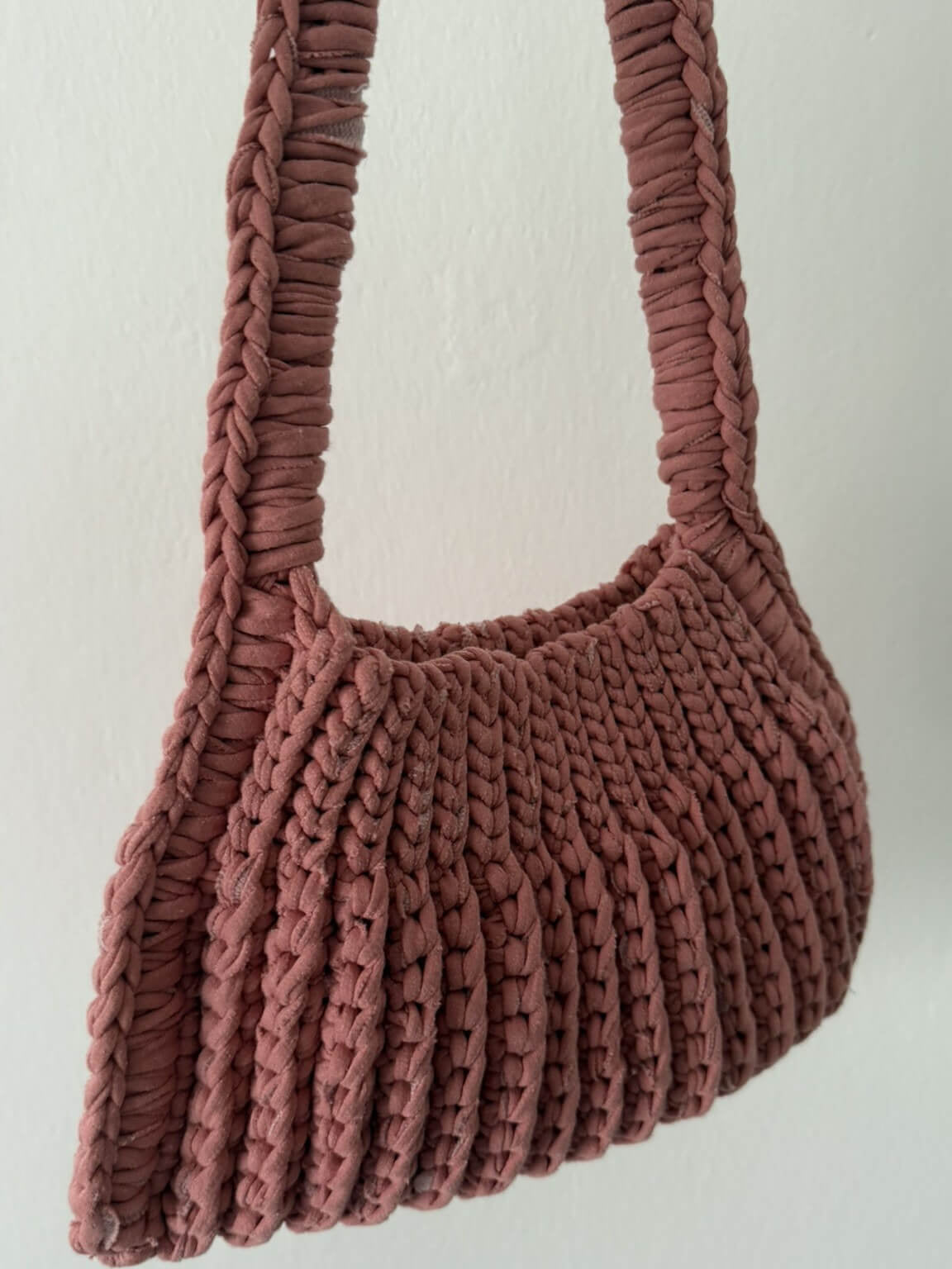 Kit borsa Licia all'uncinetto con fettuccia cotone – borsa a spalla fatta a mano