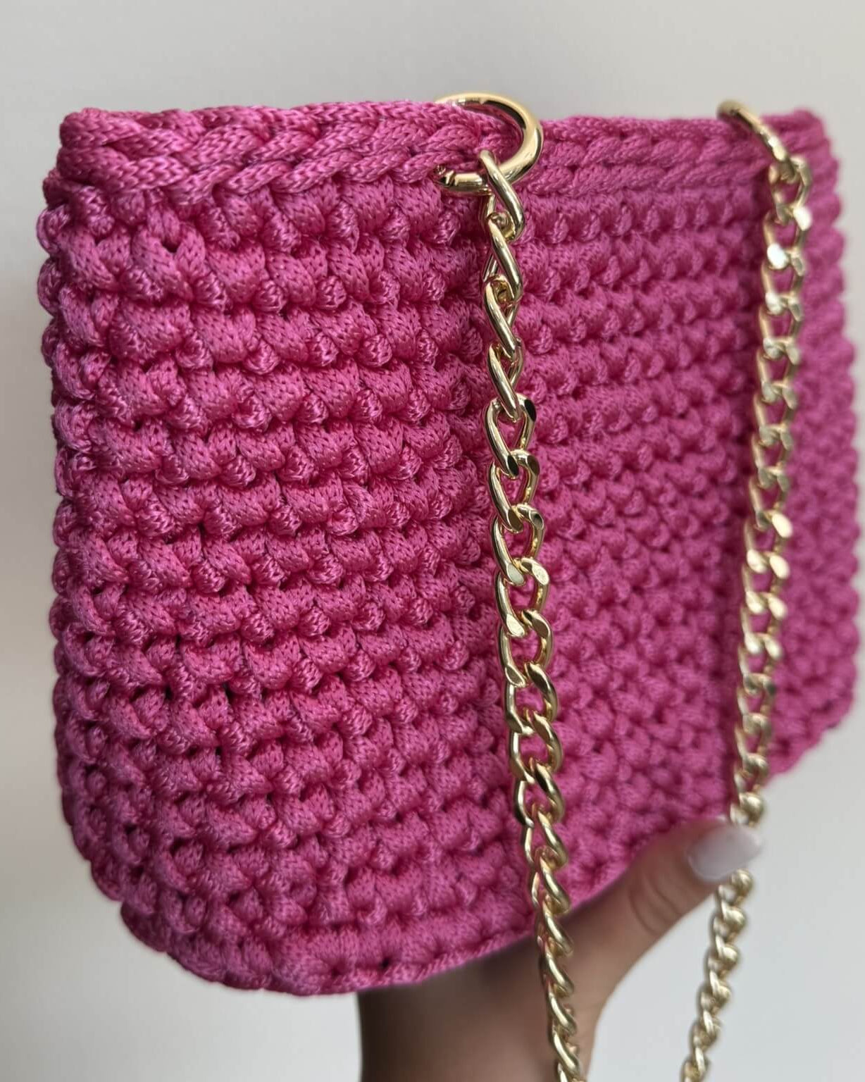 Dettaglio borsa Dalia uncinetto – kit completo con cordino big e accessori inclusi