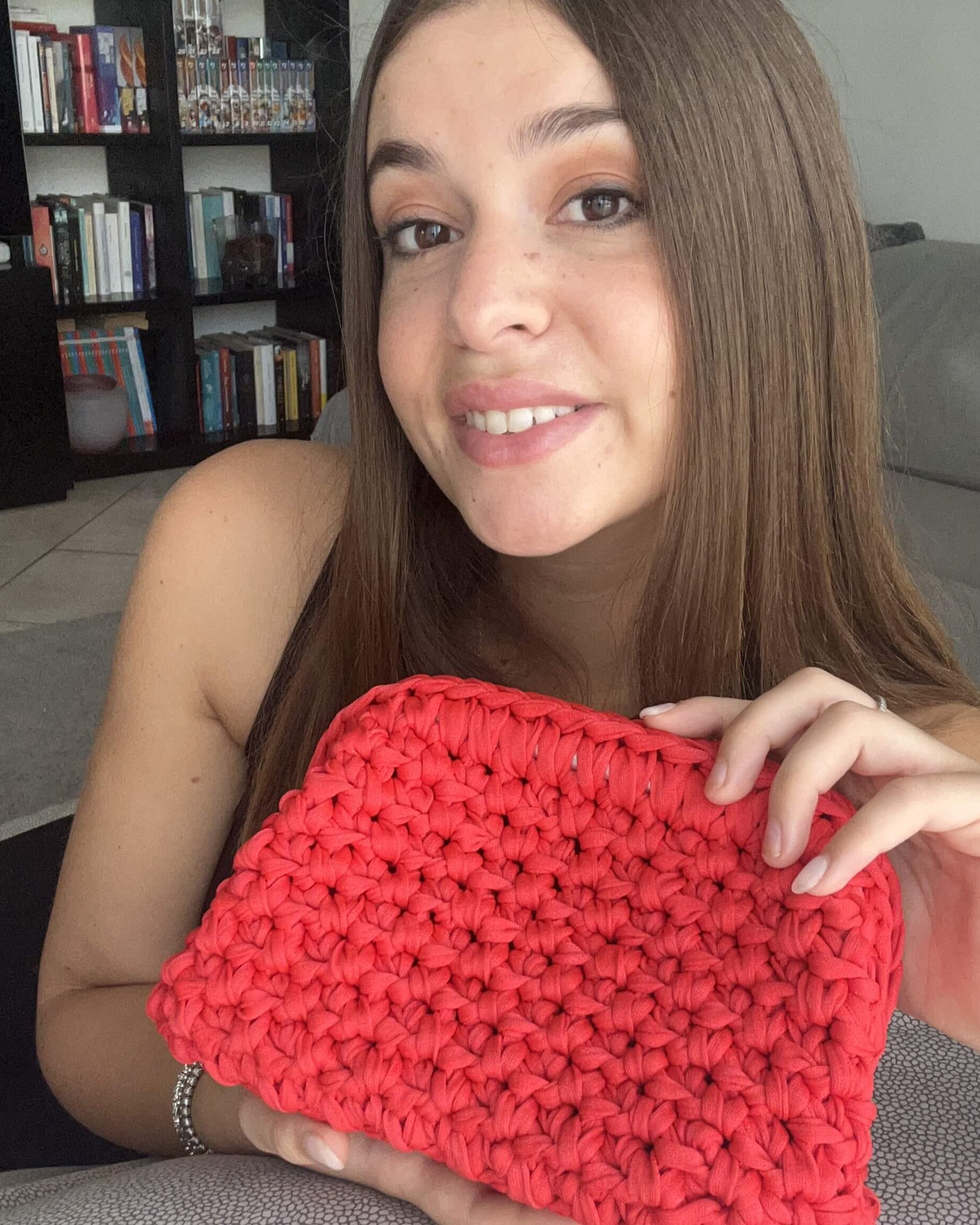 Kit borsa Miriam all'uncinetto con fettuccia cordino – clutch bag completa con tutorial