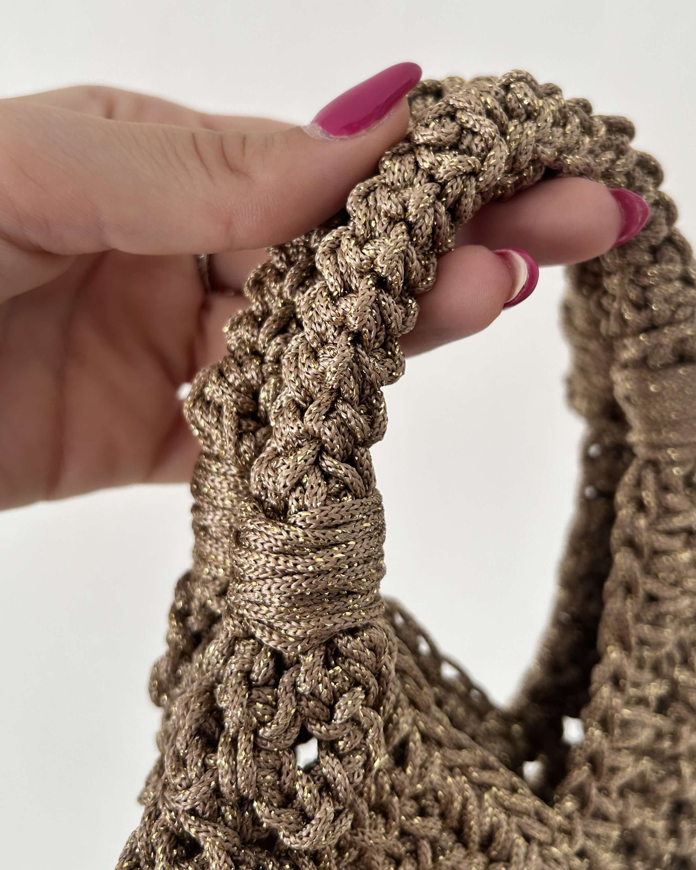 Kit completo con l'occorrente per realizzare la borsa Gemma con cordino lurex