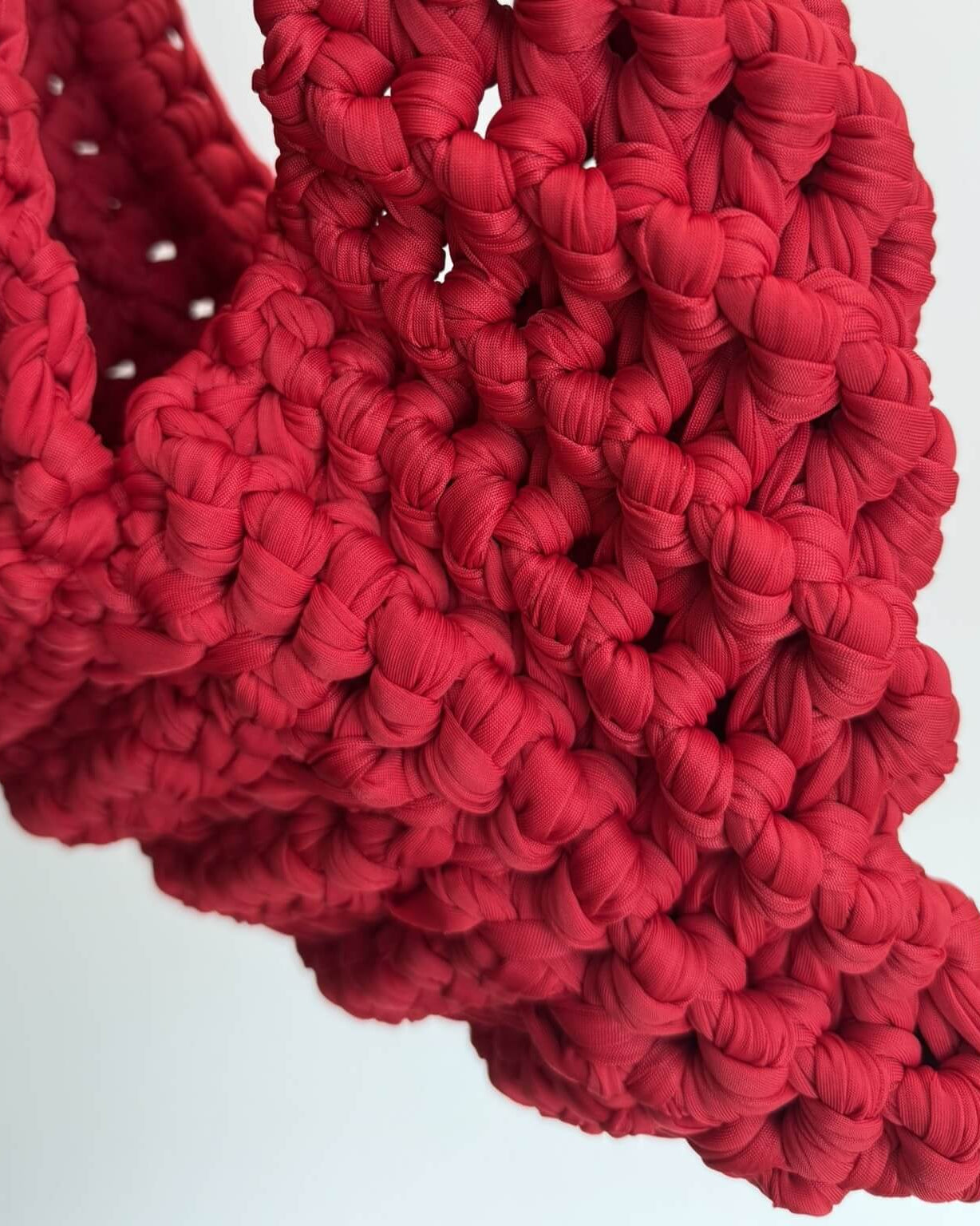 Kit borsa uncinetto lycra rossa – borsa Rossella fatta a mano colorata