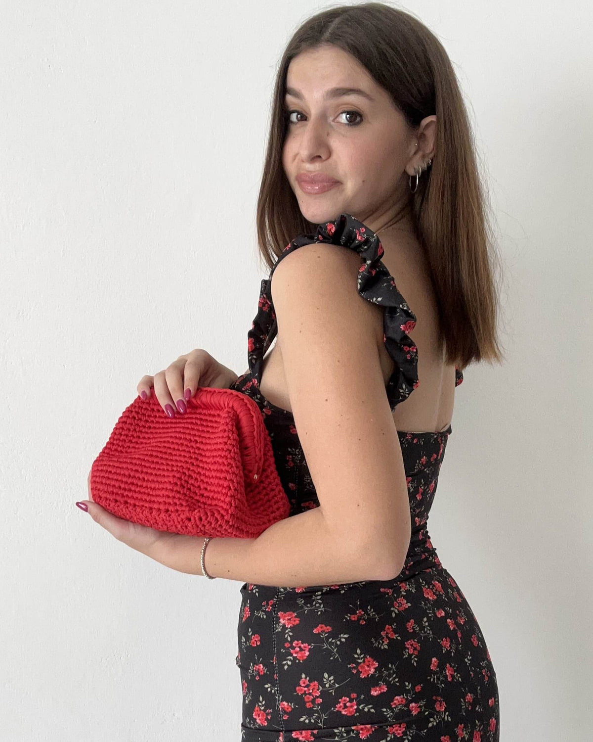 Kit borsa Loretta Lurex all'uncinetto completo con pandorino lurex – clutch bag gioiello