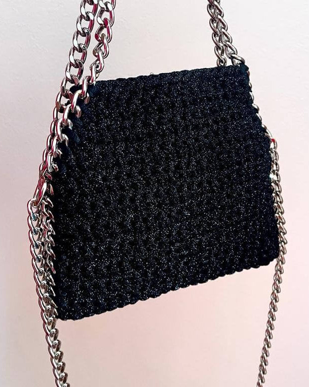 Dettaglio kit borsa Stella Mini Lurex – cordino lurex e accessori inclusi