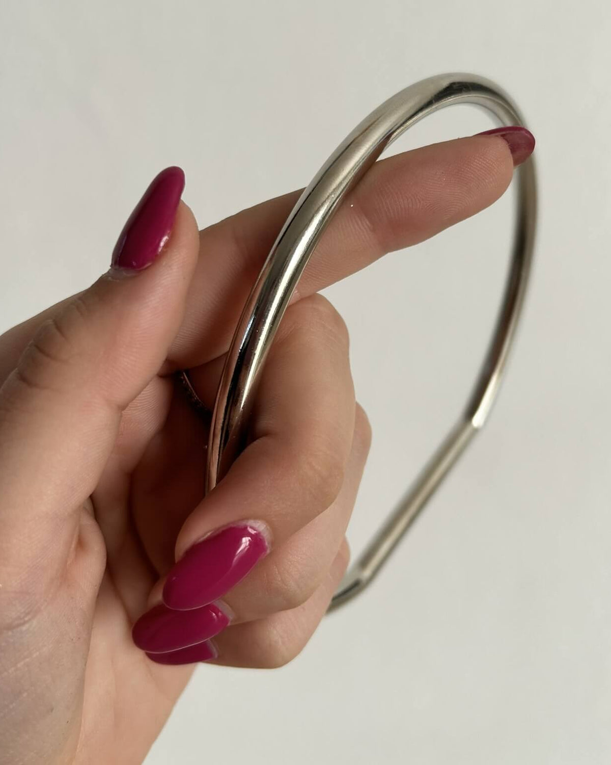 Manico ad anello semicircolare in metallo argento per borse all'uncinetto