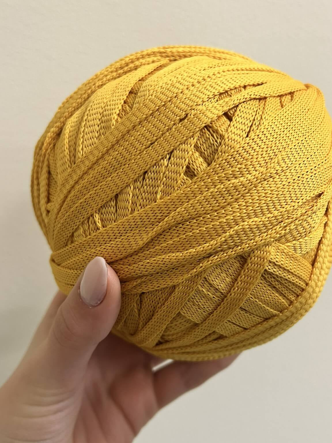Pandorino Classico giallo senape per borse all'uncinetto – filato tubolare Made in Italy