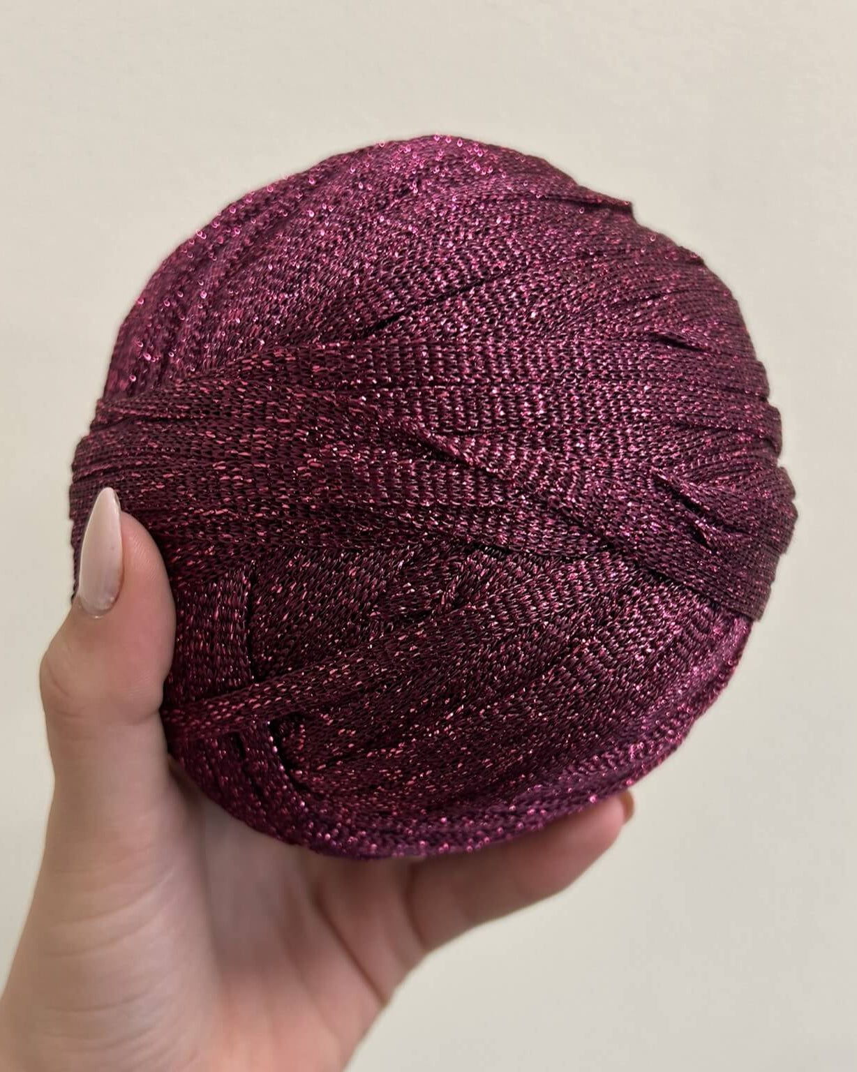 Pandorino Lurex magenta per borse all'uncinetto – filato tubolare lurex elegante Made in Italy