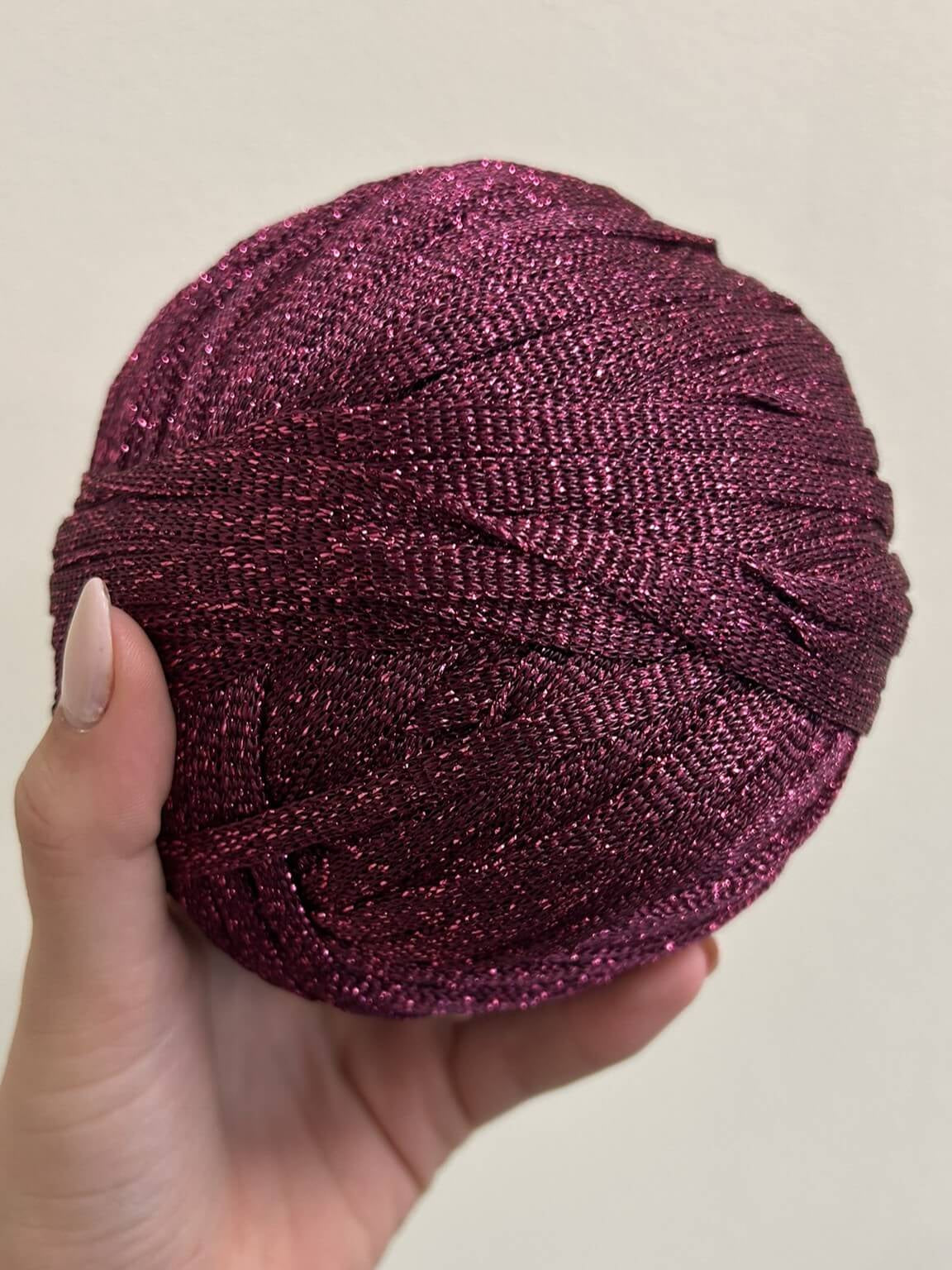 Pandorino Lurex magenta per borse all'uncinetto – filato tubolare lurex elegante Made in Italy