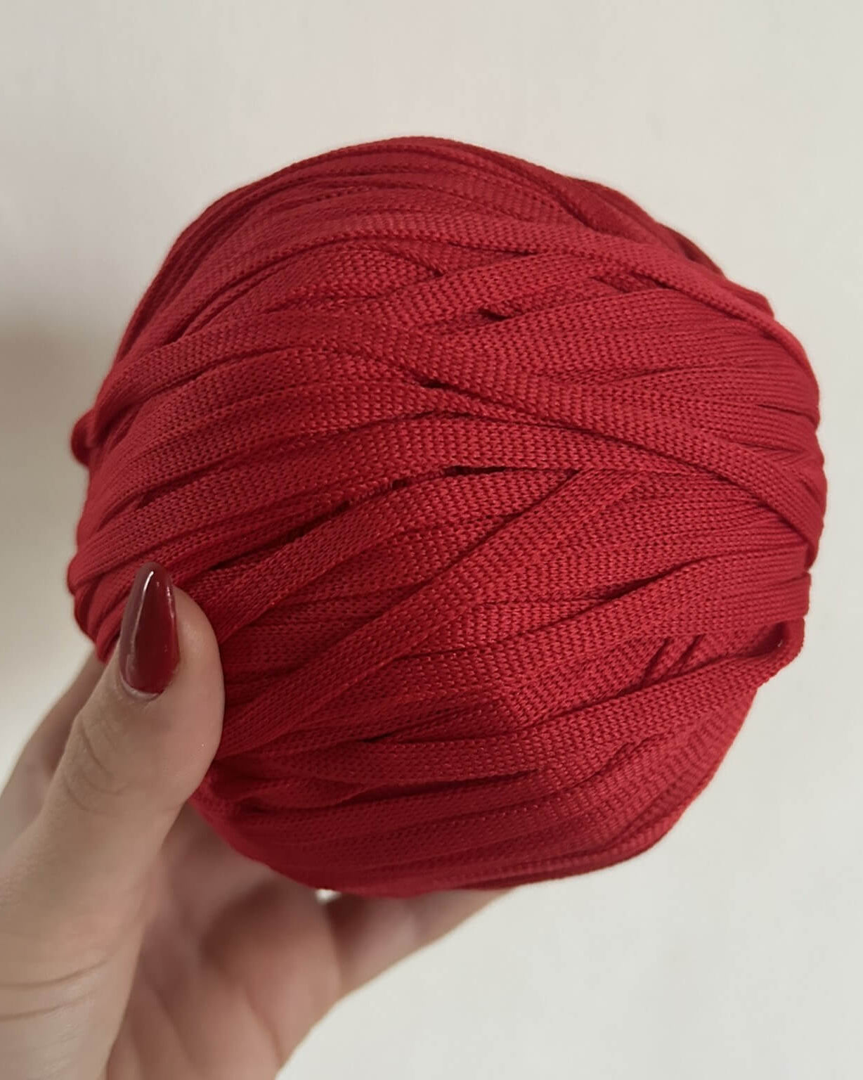 Pandorino Classico rosso per borse all'uncinetto – filato tubolare elastico Made in Italy