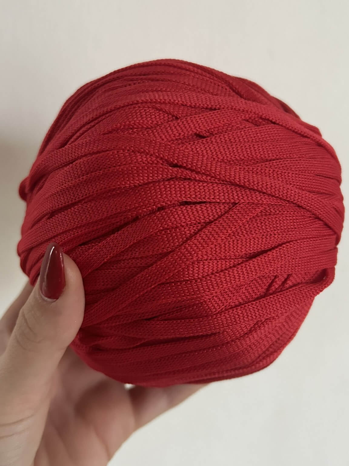 Pandorino Classico rosso per borse all'uncinetto – filato tubolare elastico Made in Italy