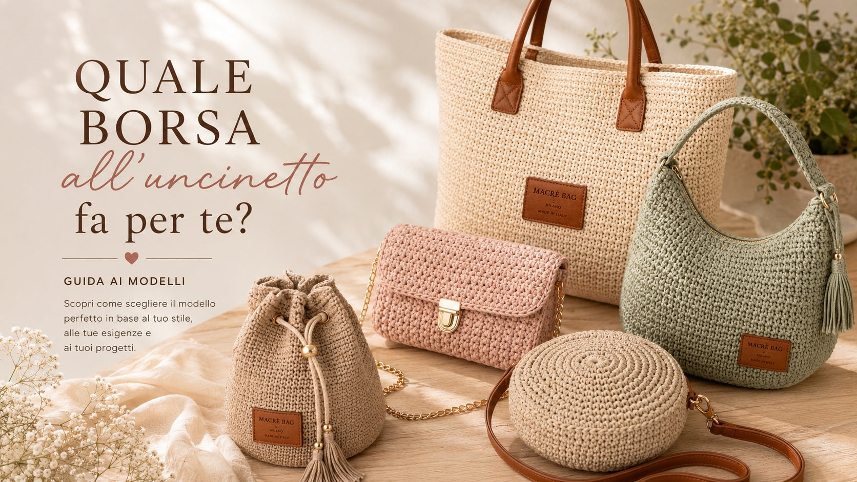 Quale borsa all'uncinetto fa per te: guida ai modelli