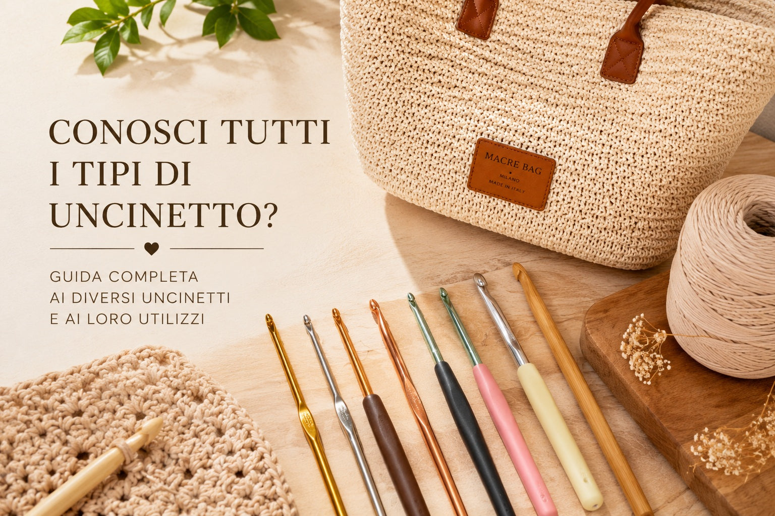 Tipologie di uncinetto per borse all'uncinetto: numeri, materiali e modelli del catalogo Macrè Bag